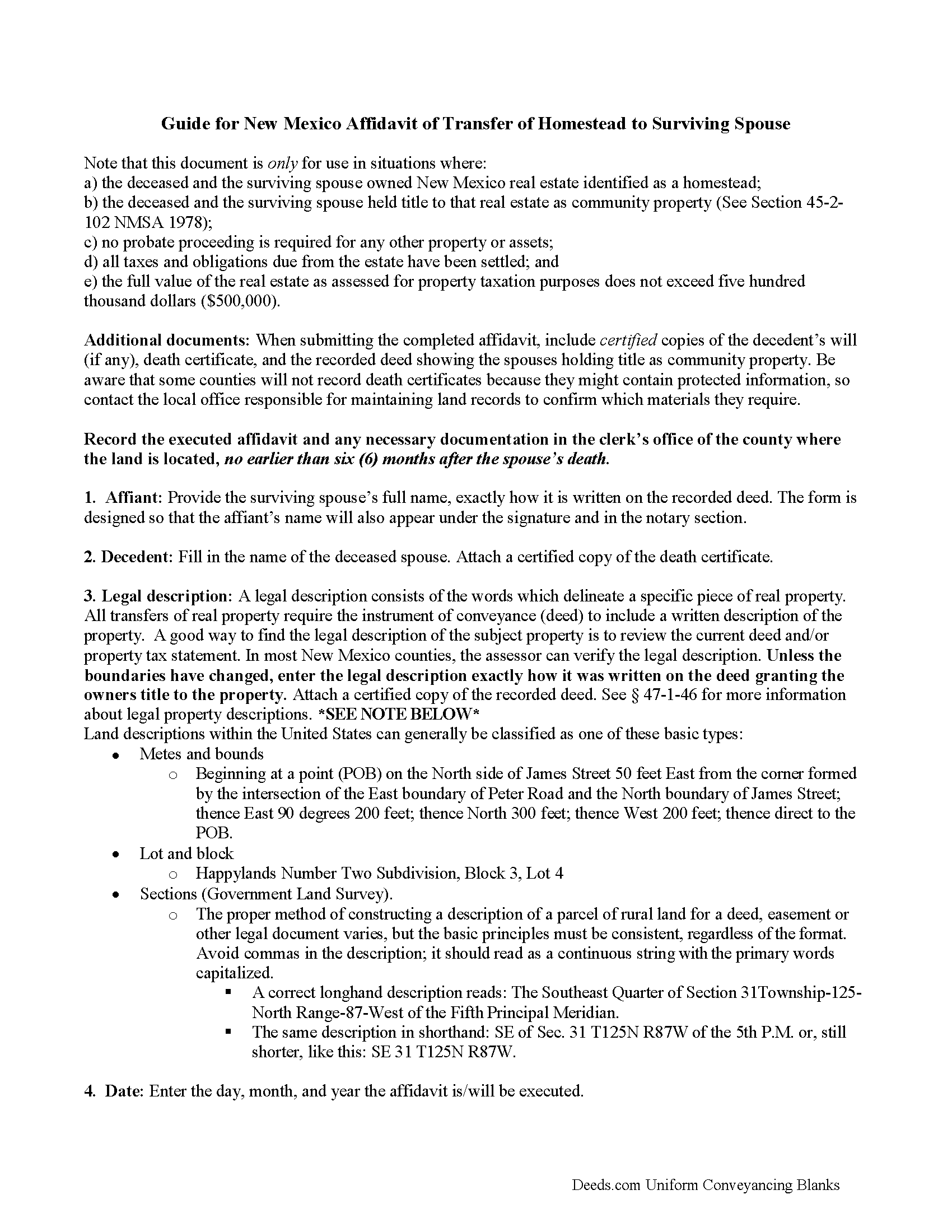 Hidalgo County Transfer of Homestead Affidavit Guide