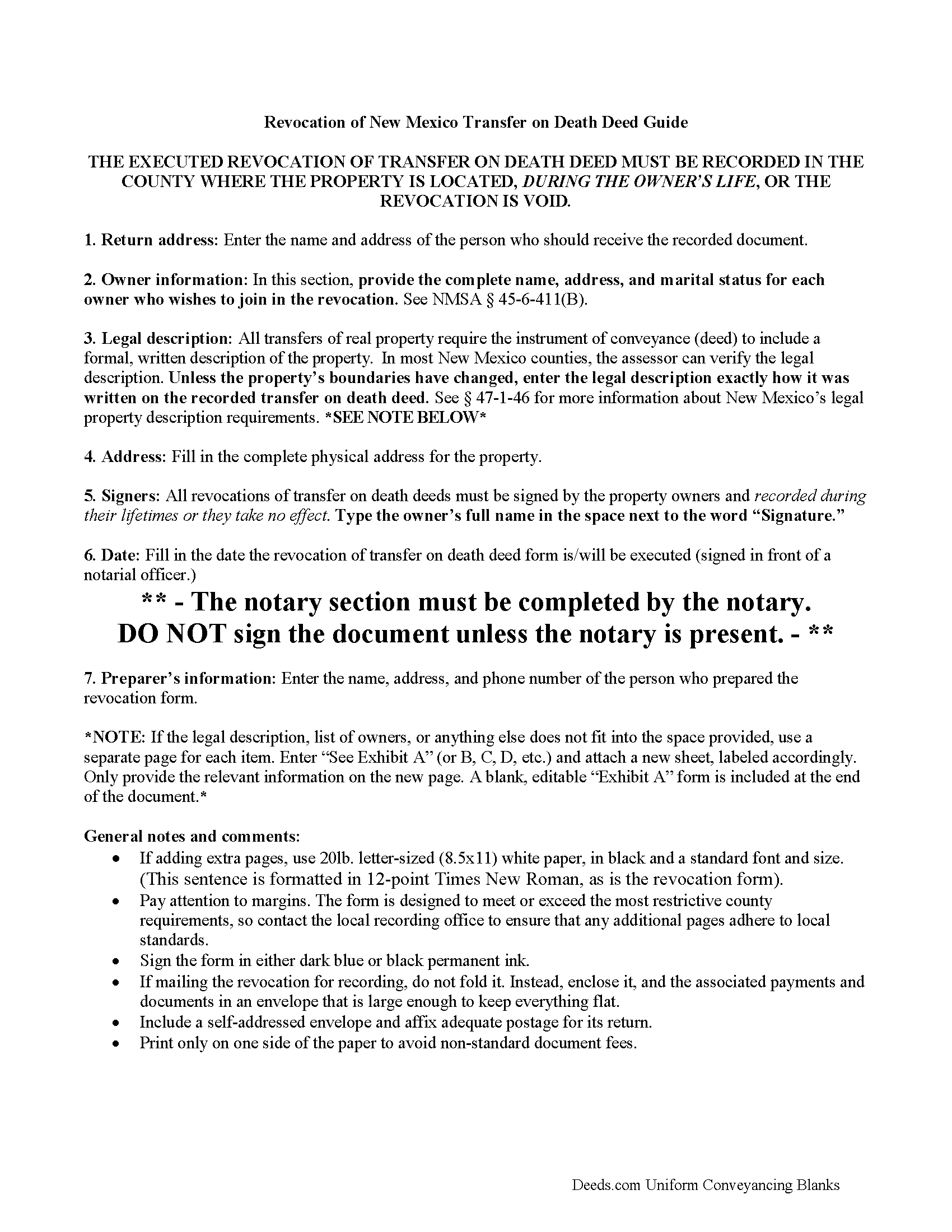 Mckinley County Transfer on Death Revocation Guide