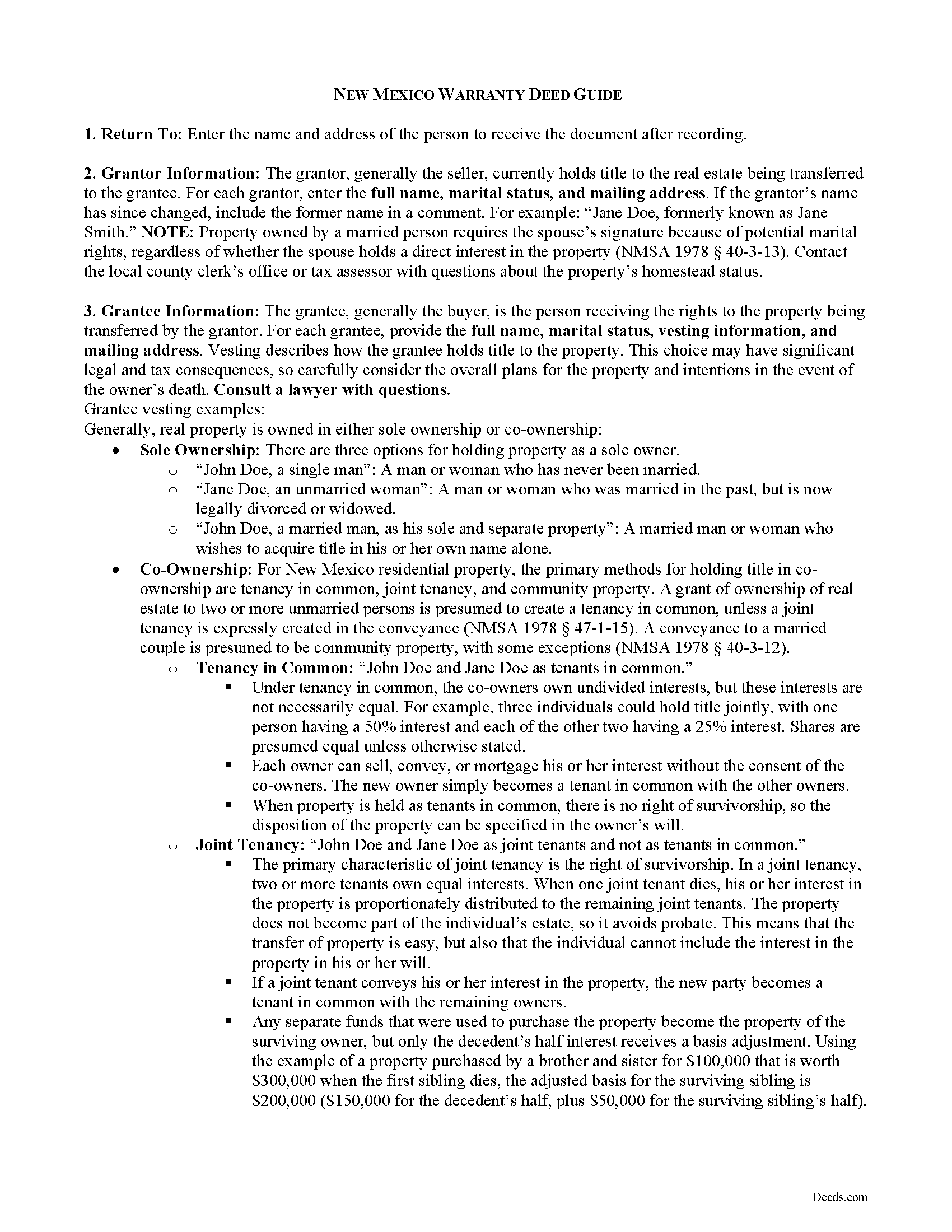 Mckinley County Warranty Deed Guide