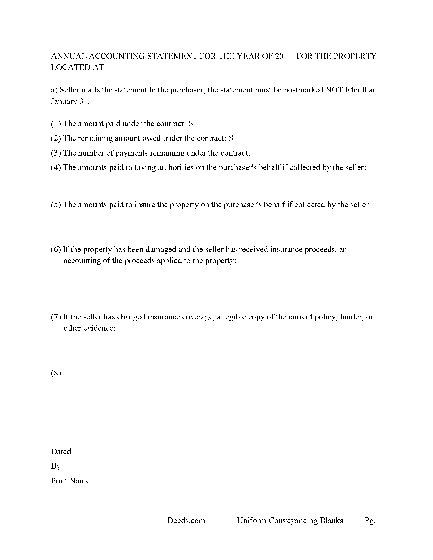 Annual Accounting Statement Form