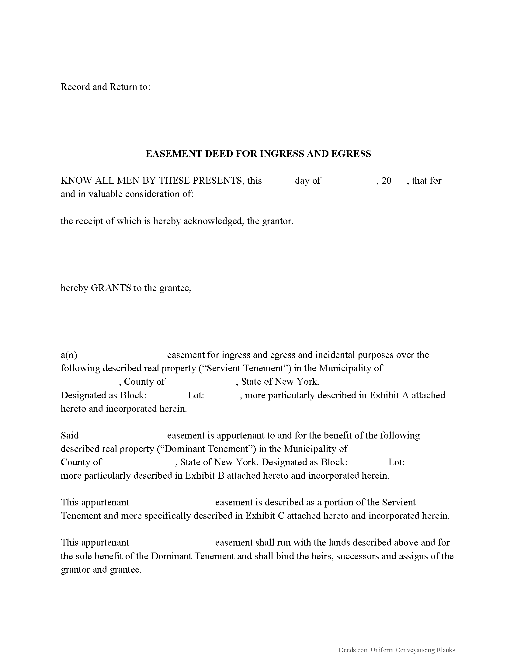 Easement Deed Form