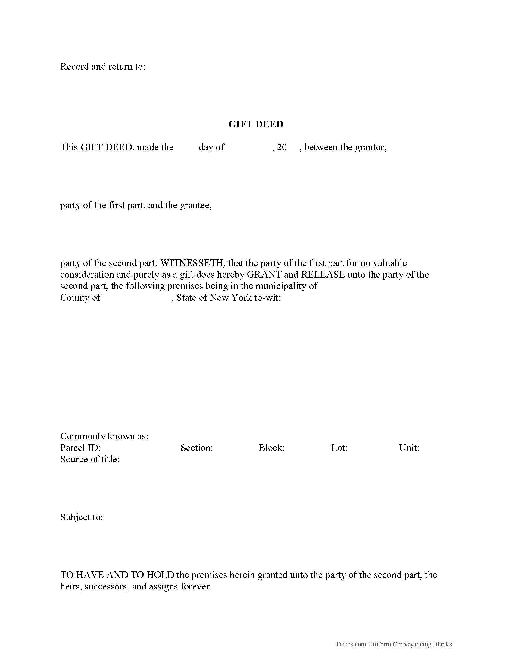 Gift Deed Form