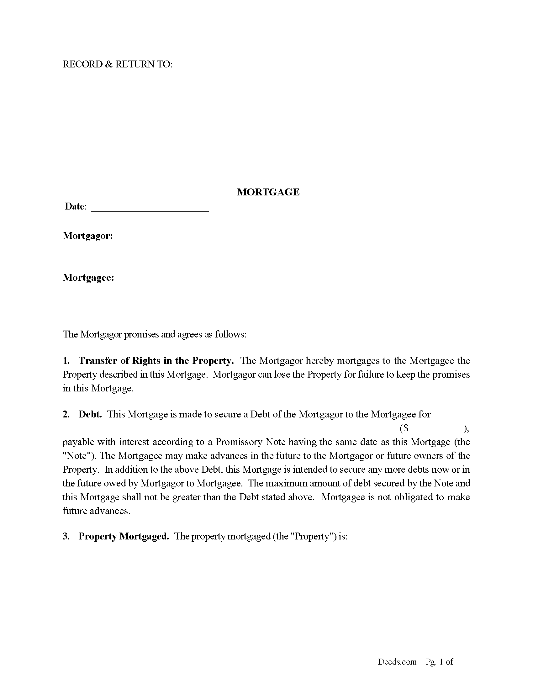 New York Mortgage and Promissory Note Image