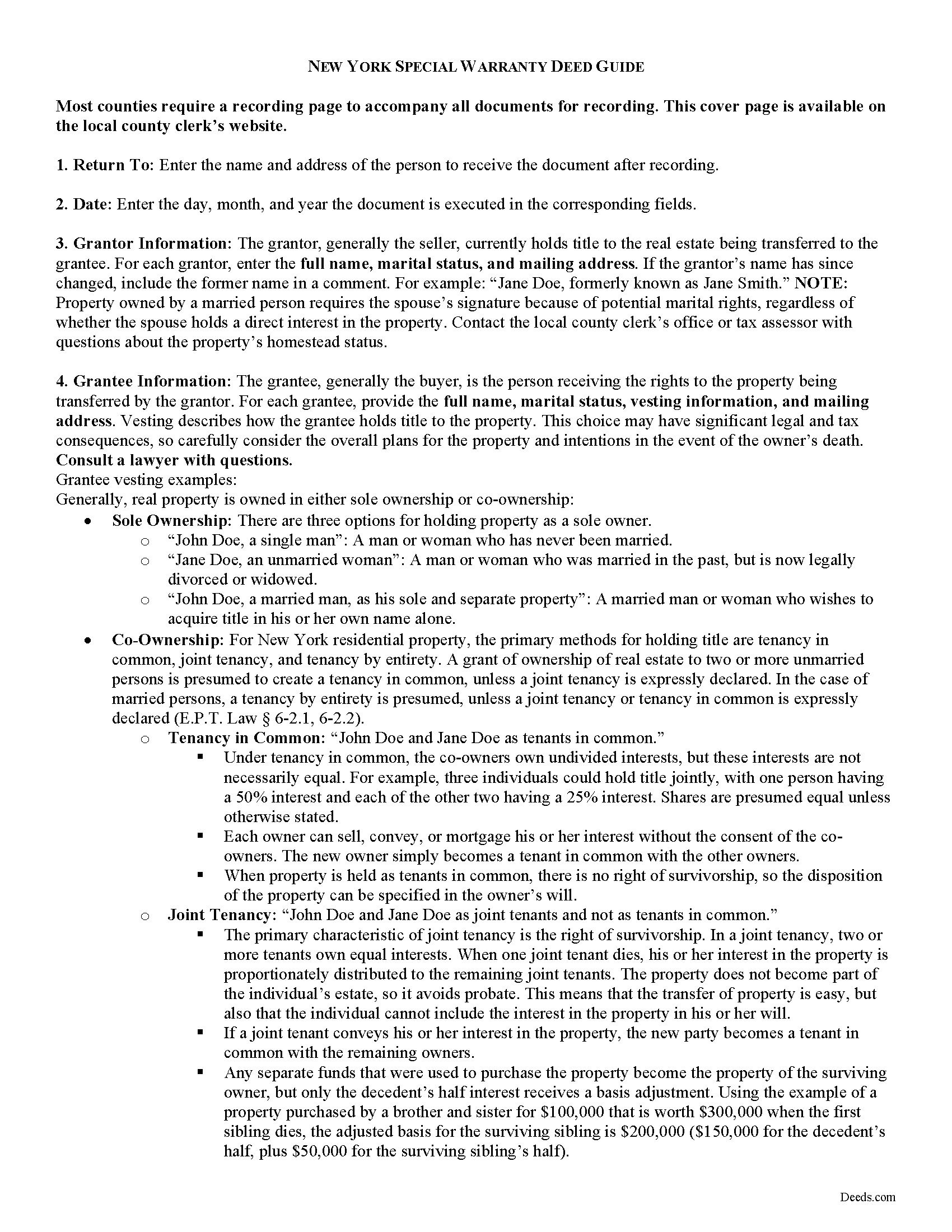 Washington County Special Warranty Deed Guide