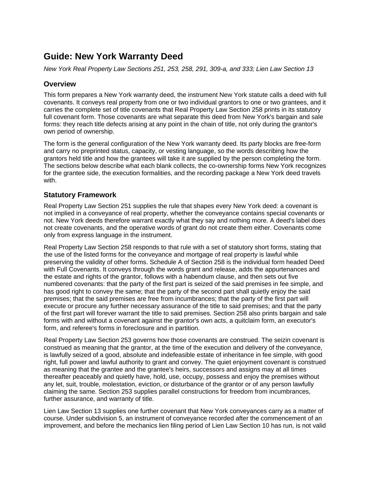Delaware County Warranty Deed Guide