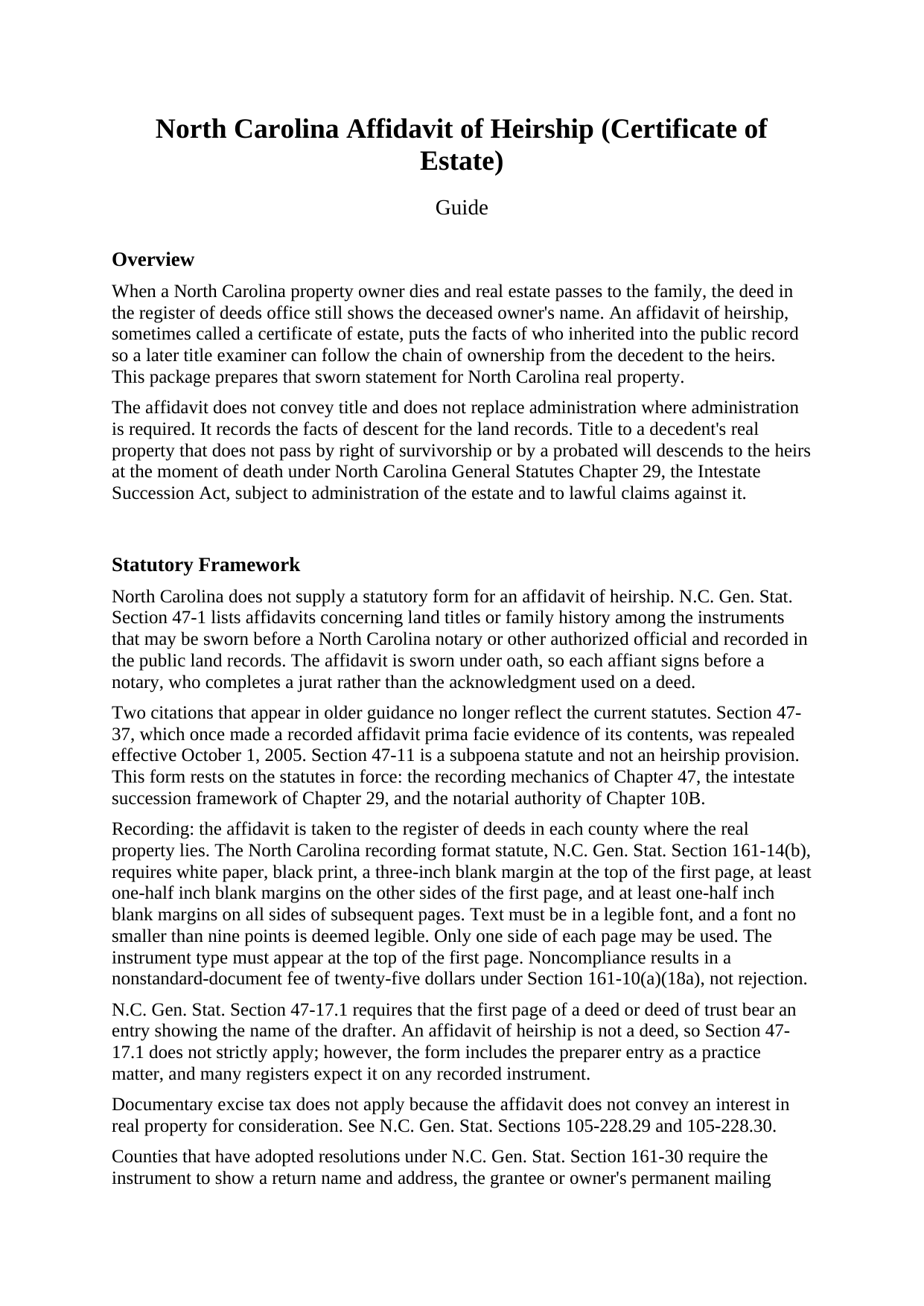 Haywood County Affidavit of Heirship (Certificate of Estate) Guide