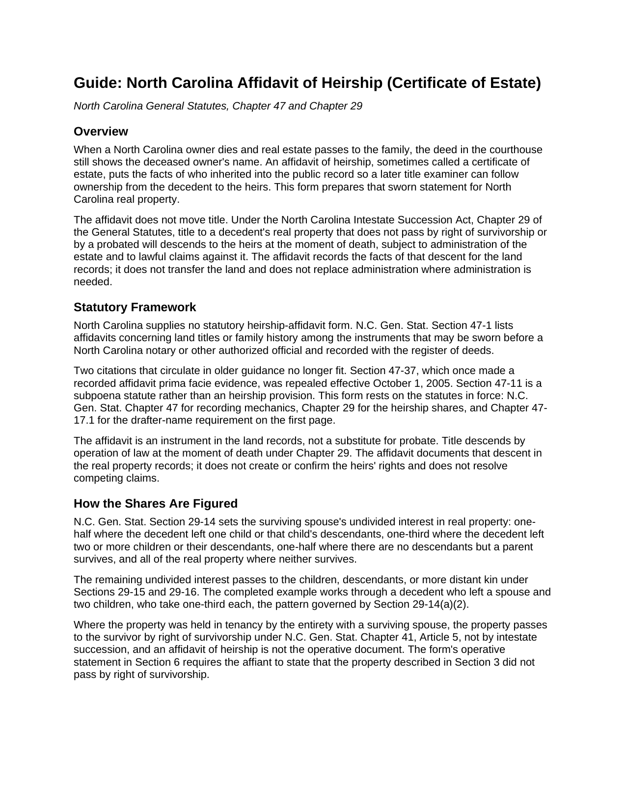 Rutherford County Affidavit of Heirship (Certificate of Estate) Guide