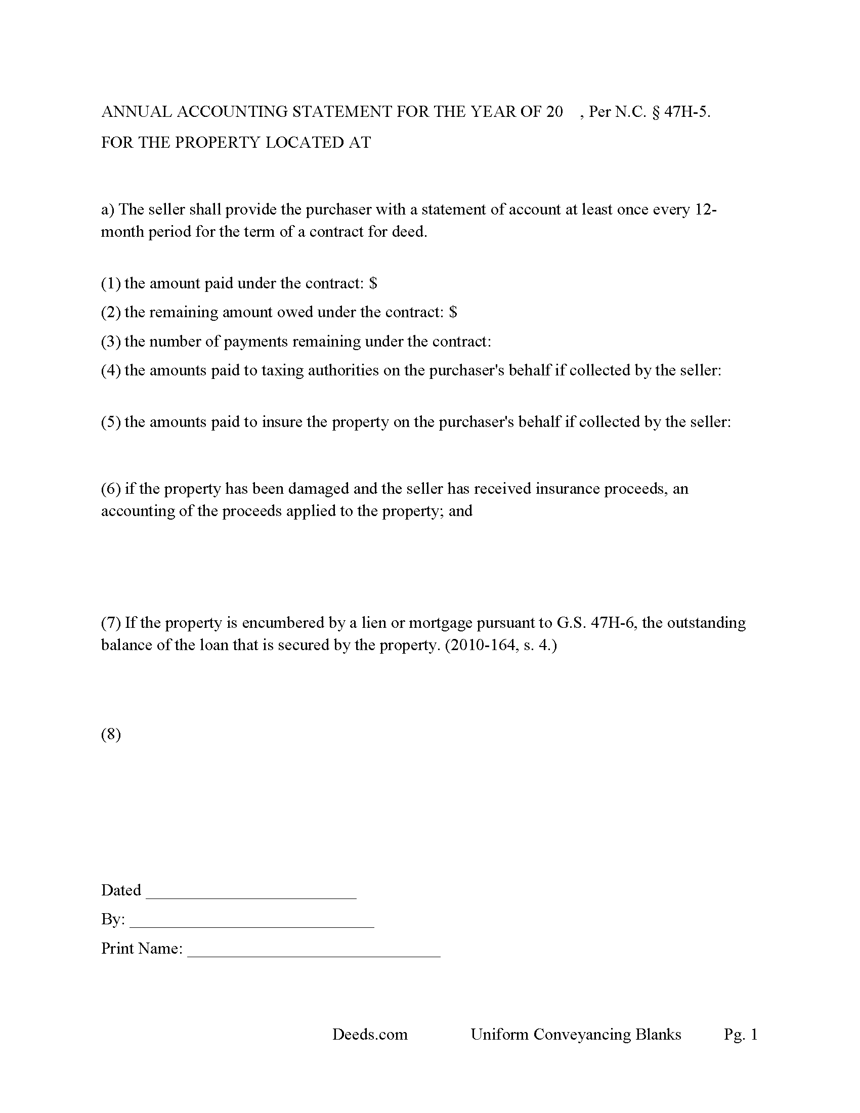 Iredell County Periotic Accounting Statement