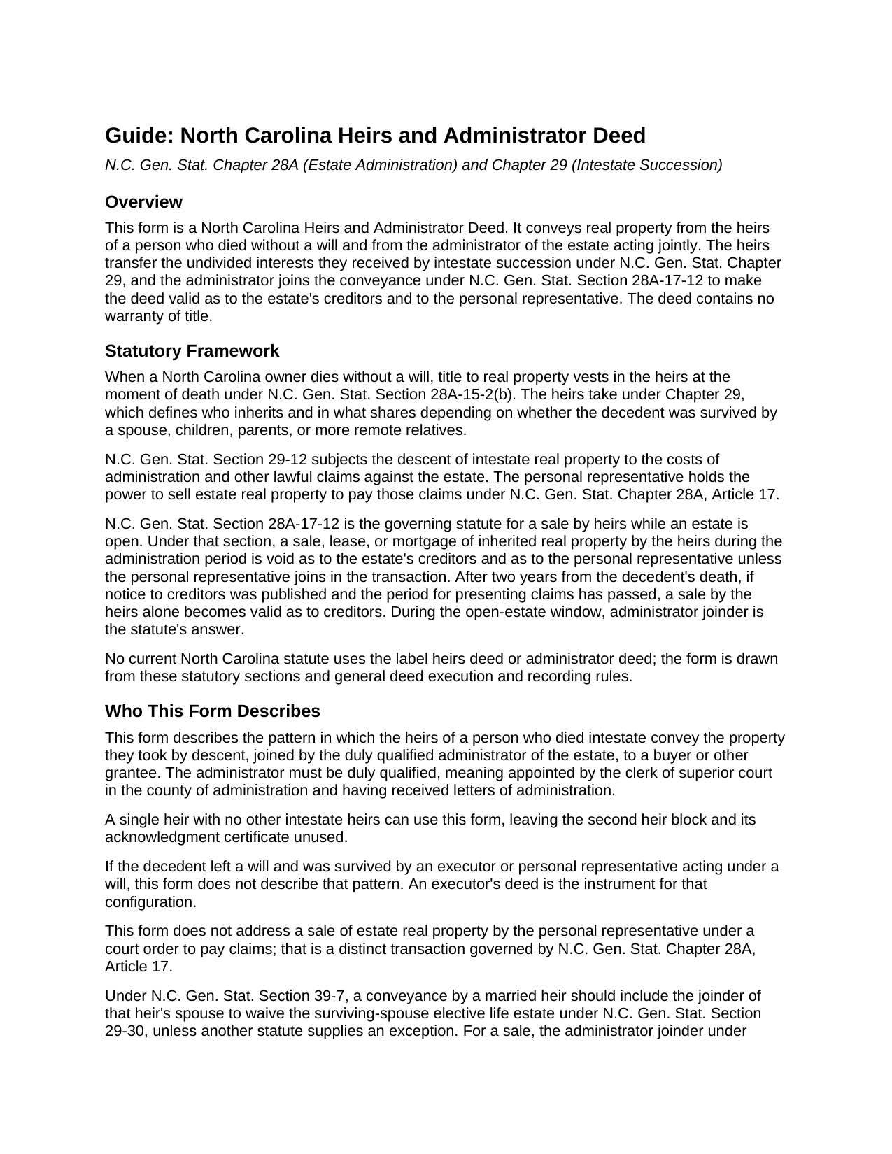 Rutherford County Heirs and Administrator Deed Guide