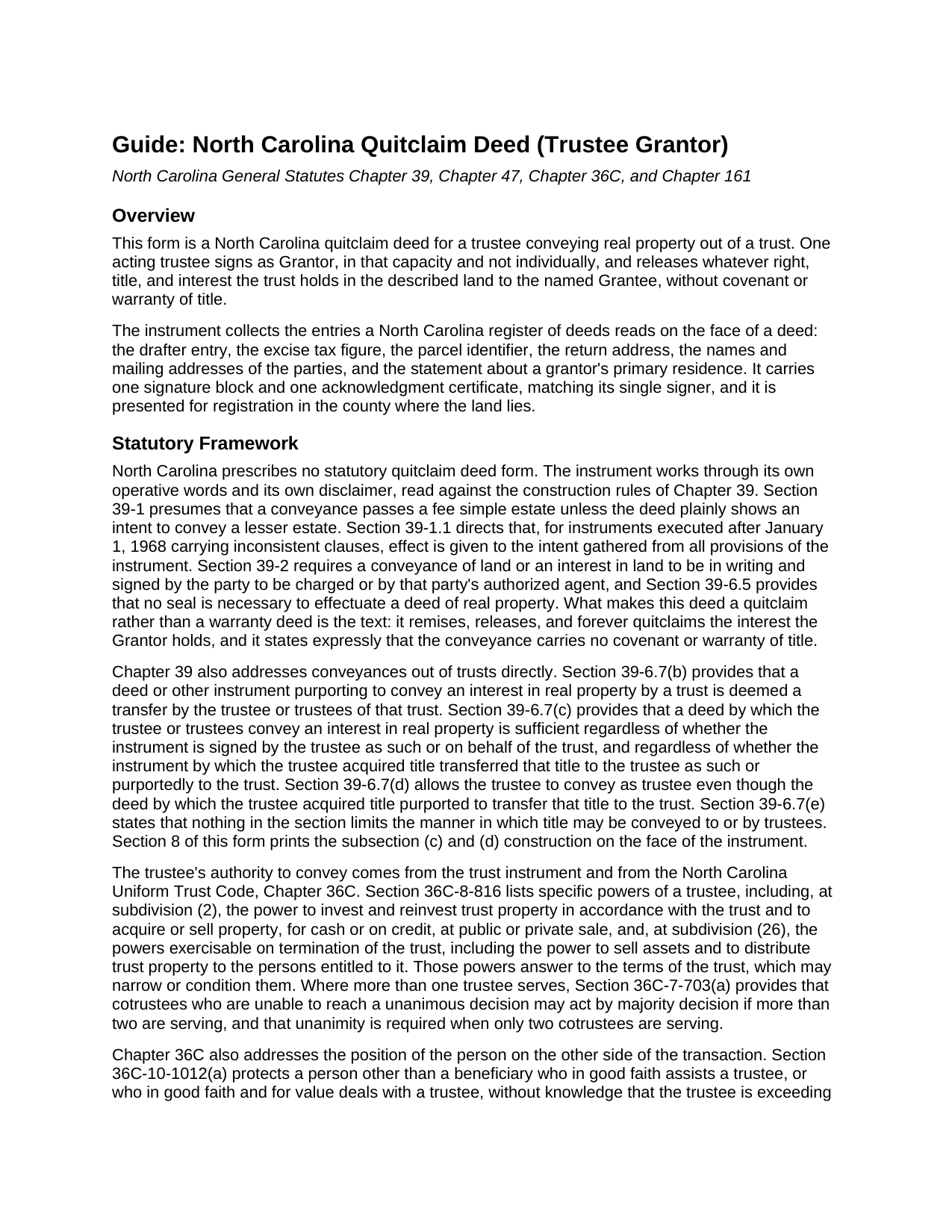 Jones County Quitclaim Deed (Trustee Grantor) Guide