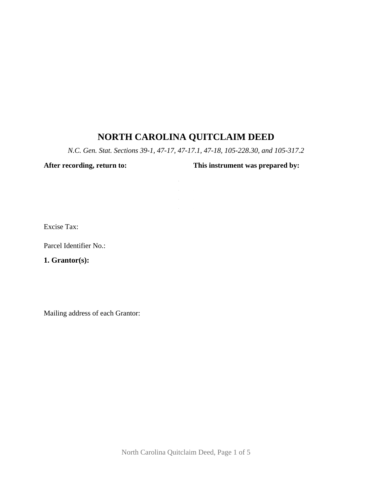 Durham County Quitclaim Deed Form