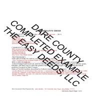 Dare County Completed Example of the Warranty Deed Document