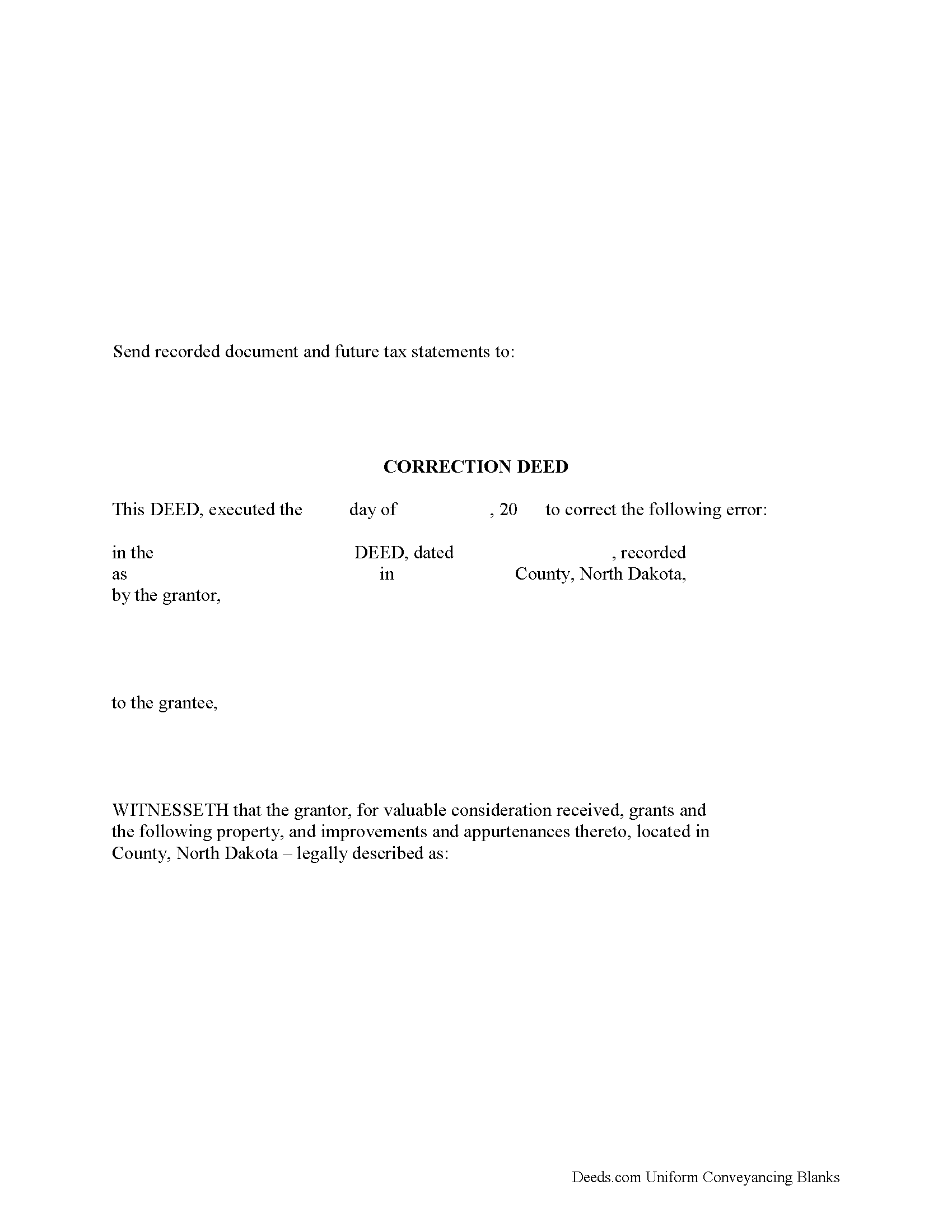 Correction Deed Form