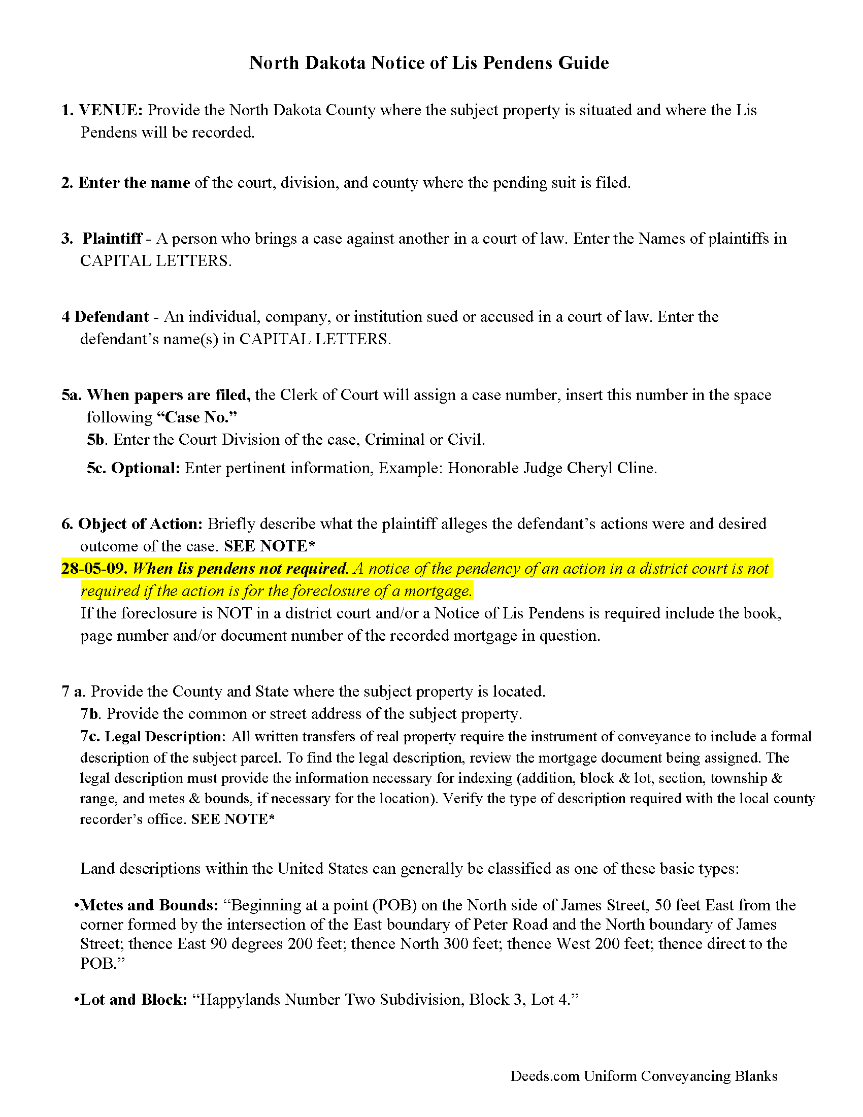 Mchenry County Guidelines Notice of Lis Pendens