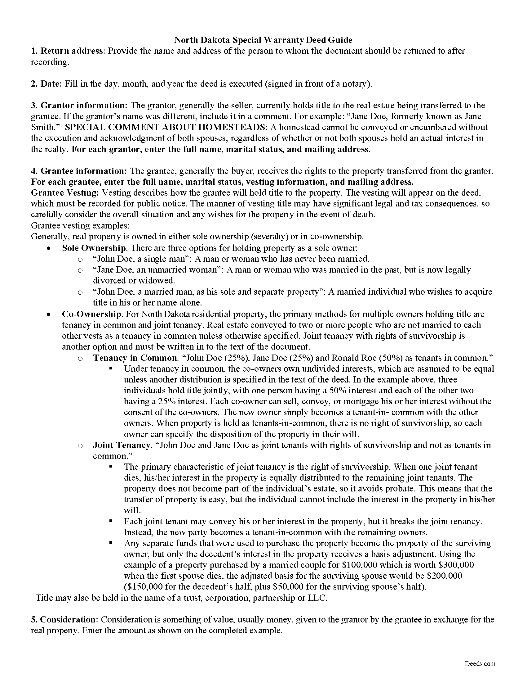 Kidder County Special Warranty Deed Guide