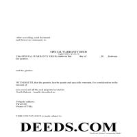 Kidder County Special Warranty Deed Form