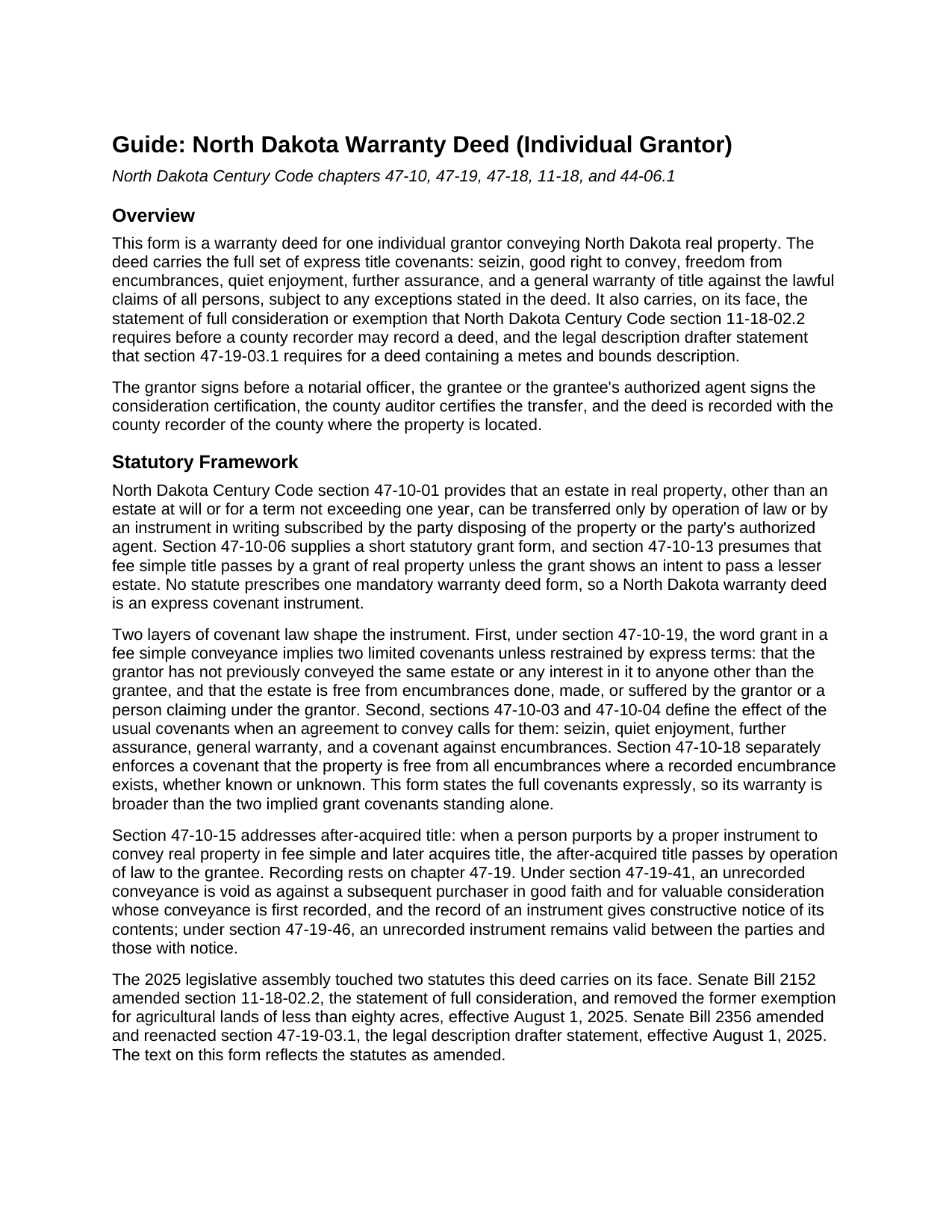 Griggs County Warranty Deed Guide