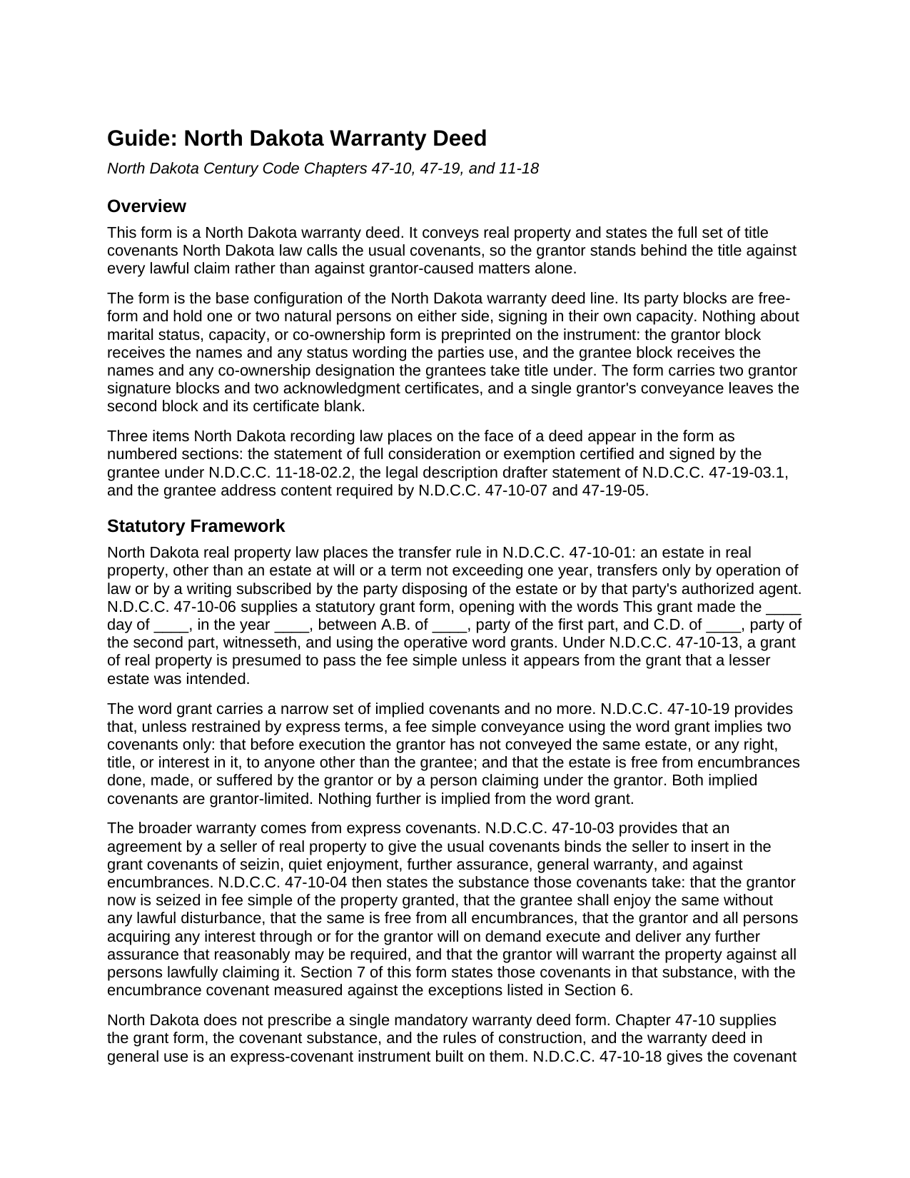 Griggs County Warranty Deed Guide