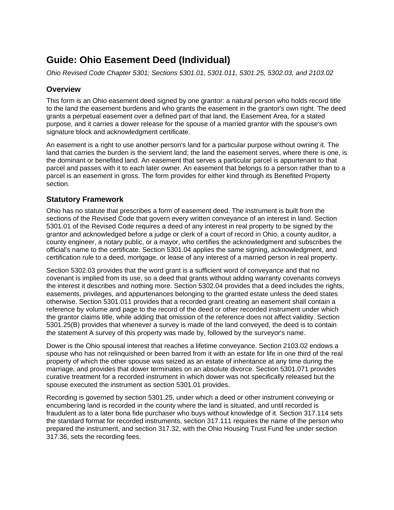 Fulton County Easement Deed (Individual) Guide