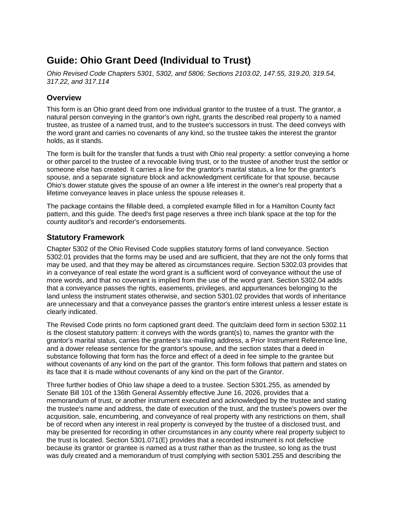 Clark County Grant Deed (Individual to Trust) Guide