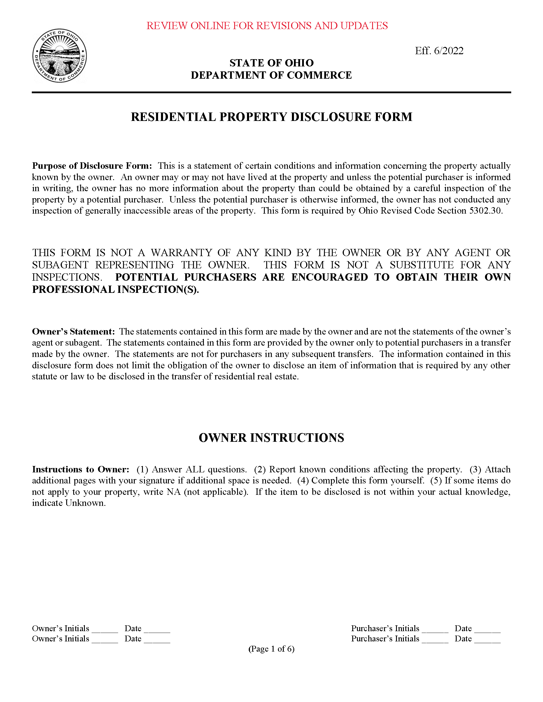 Jackson County Residential Property Disclosure 
