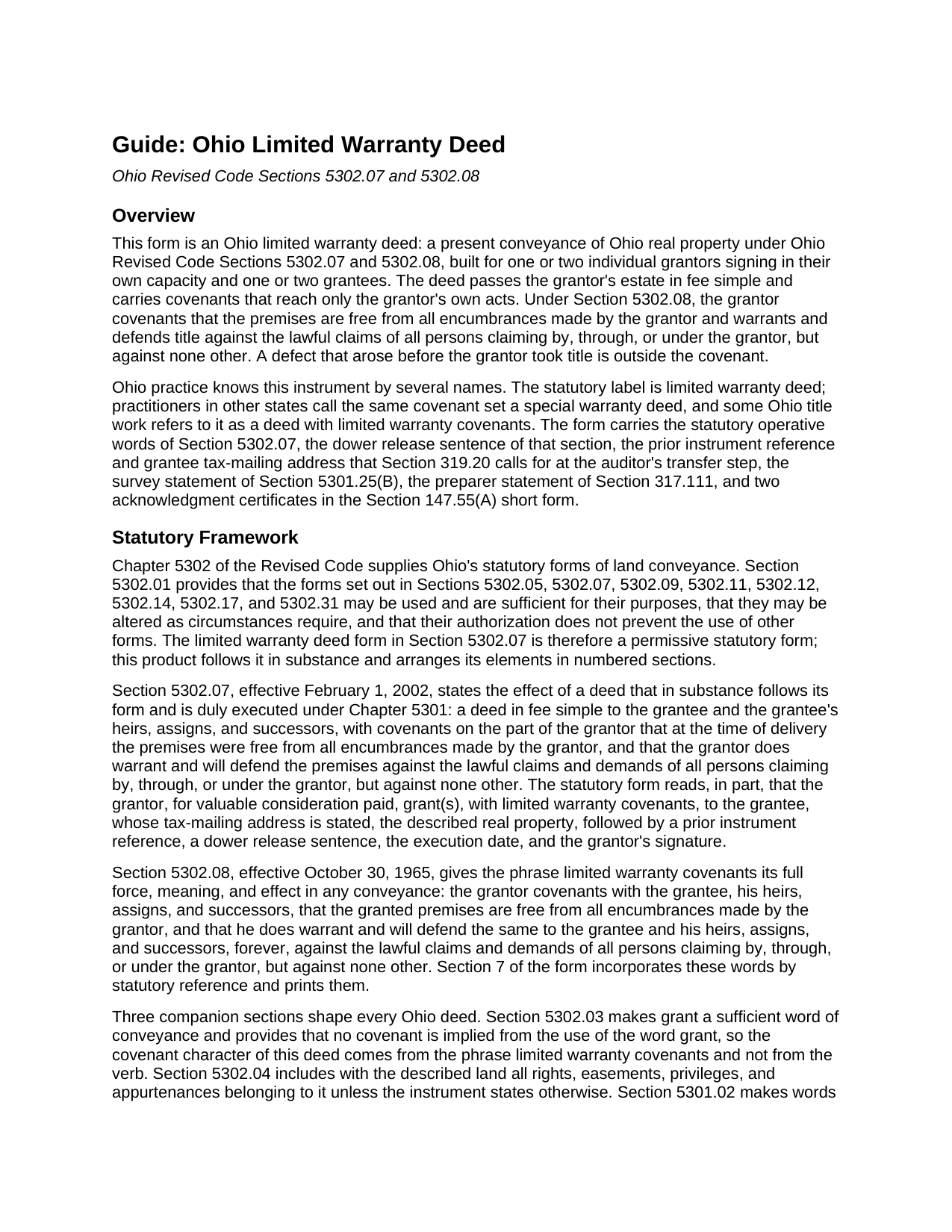 Fulton County Limited Warranty Deed Guide