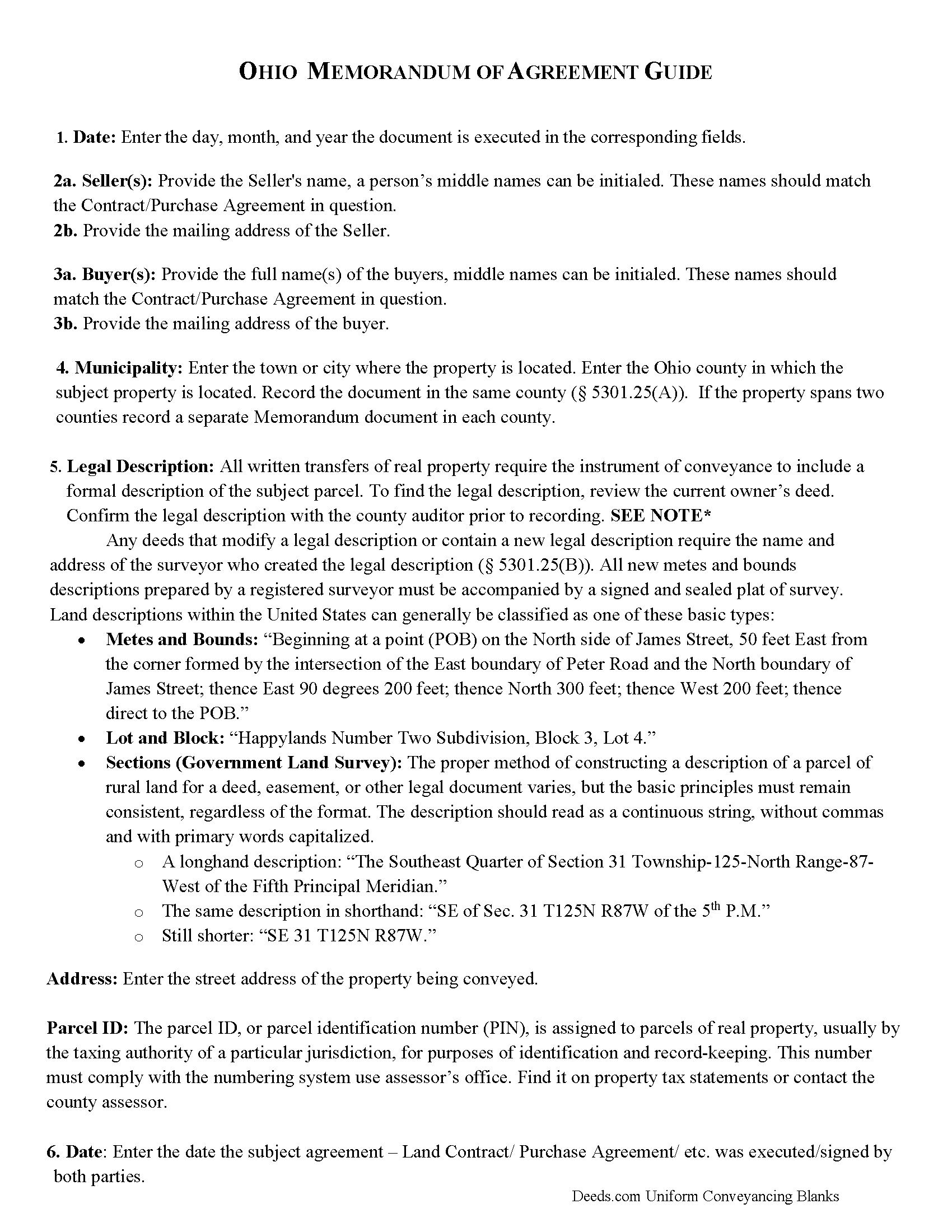 Memorandum and Notice of Agreement Guide