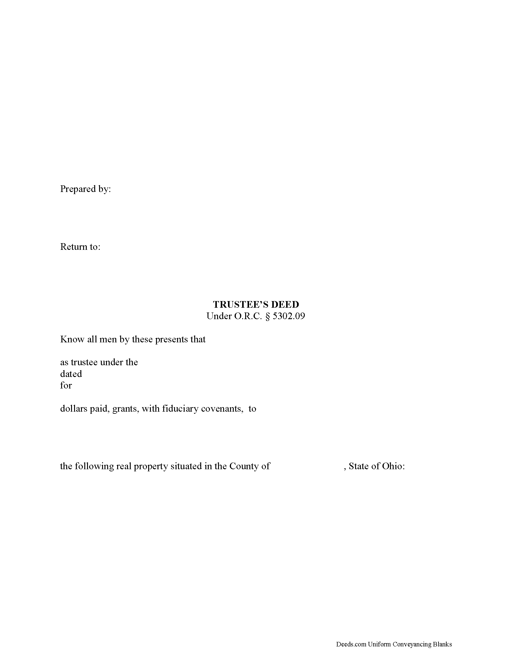 Ohio Trustee Deed Image