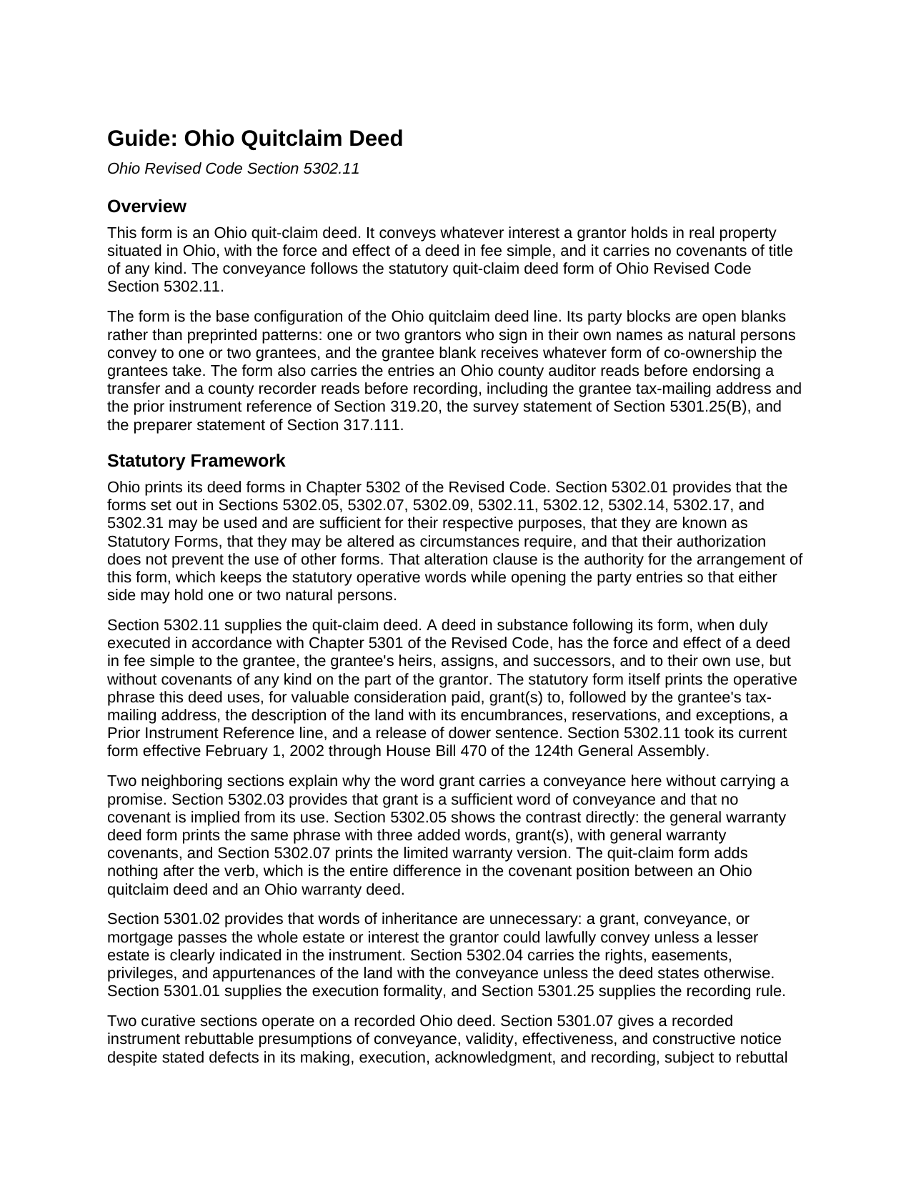 Huron County Quitclaim Deed Guide