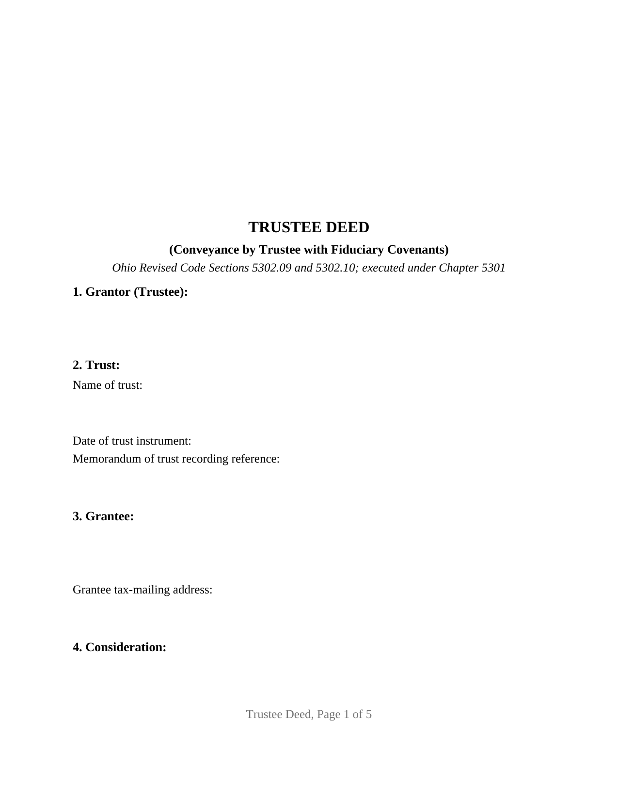 Shelby County Trustee Deed Form