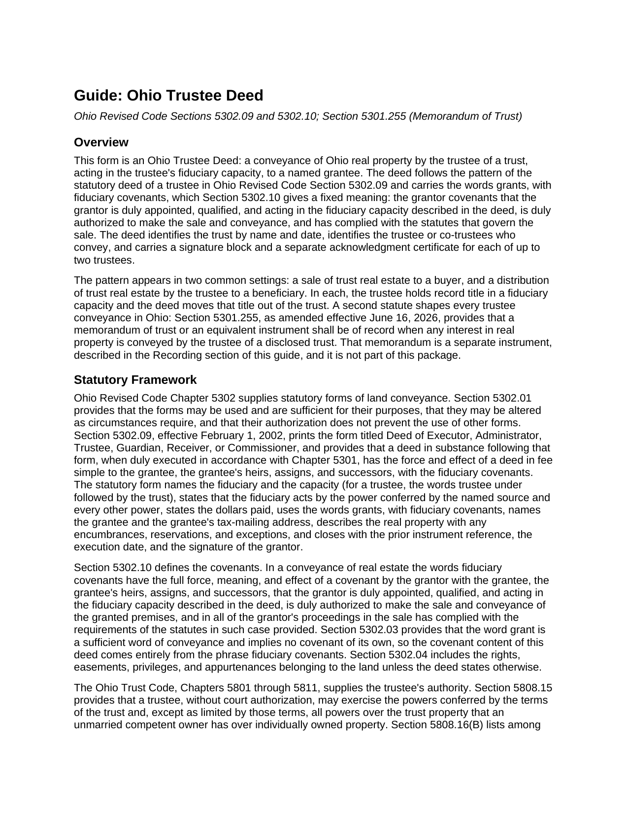 Shelby County Trustee Deed Guide