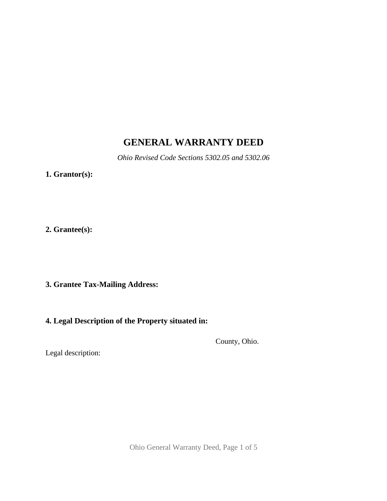 Huron County Warranty Deed Form