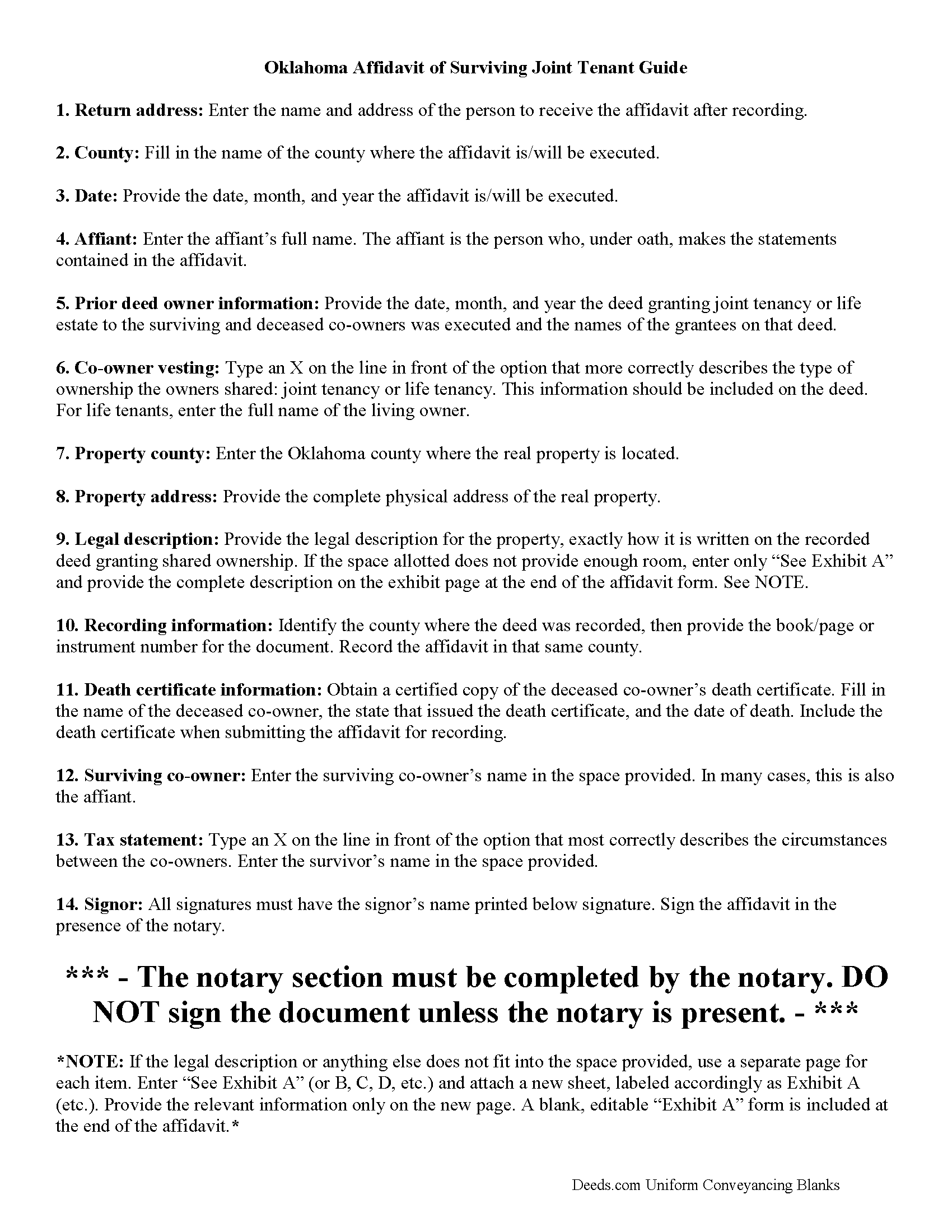 Carter County Affidavit of Surviving Joint Tenant Guide