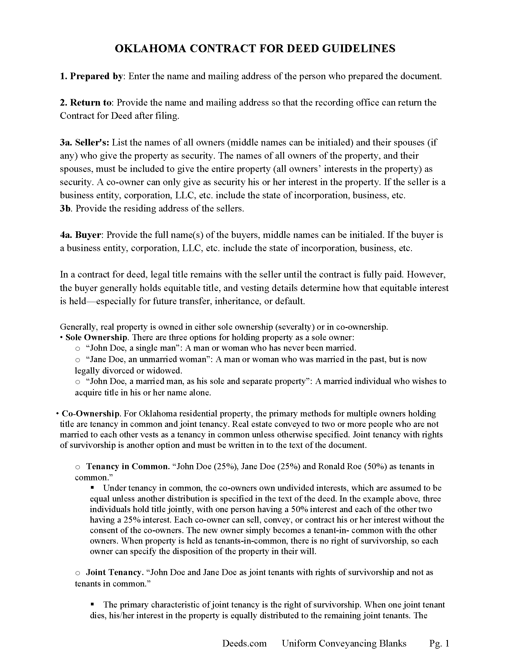 Mayes County Contract for Deed Guide