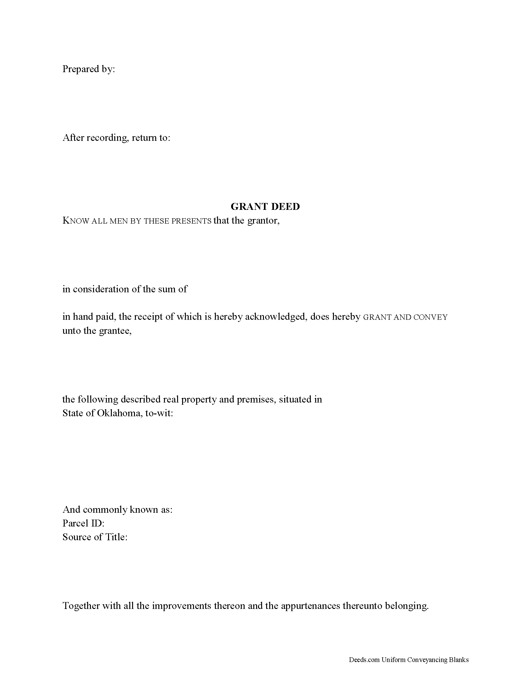 Oklahoma Grant Deed Image