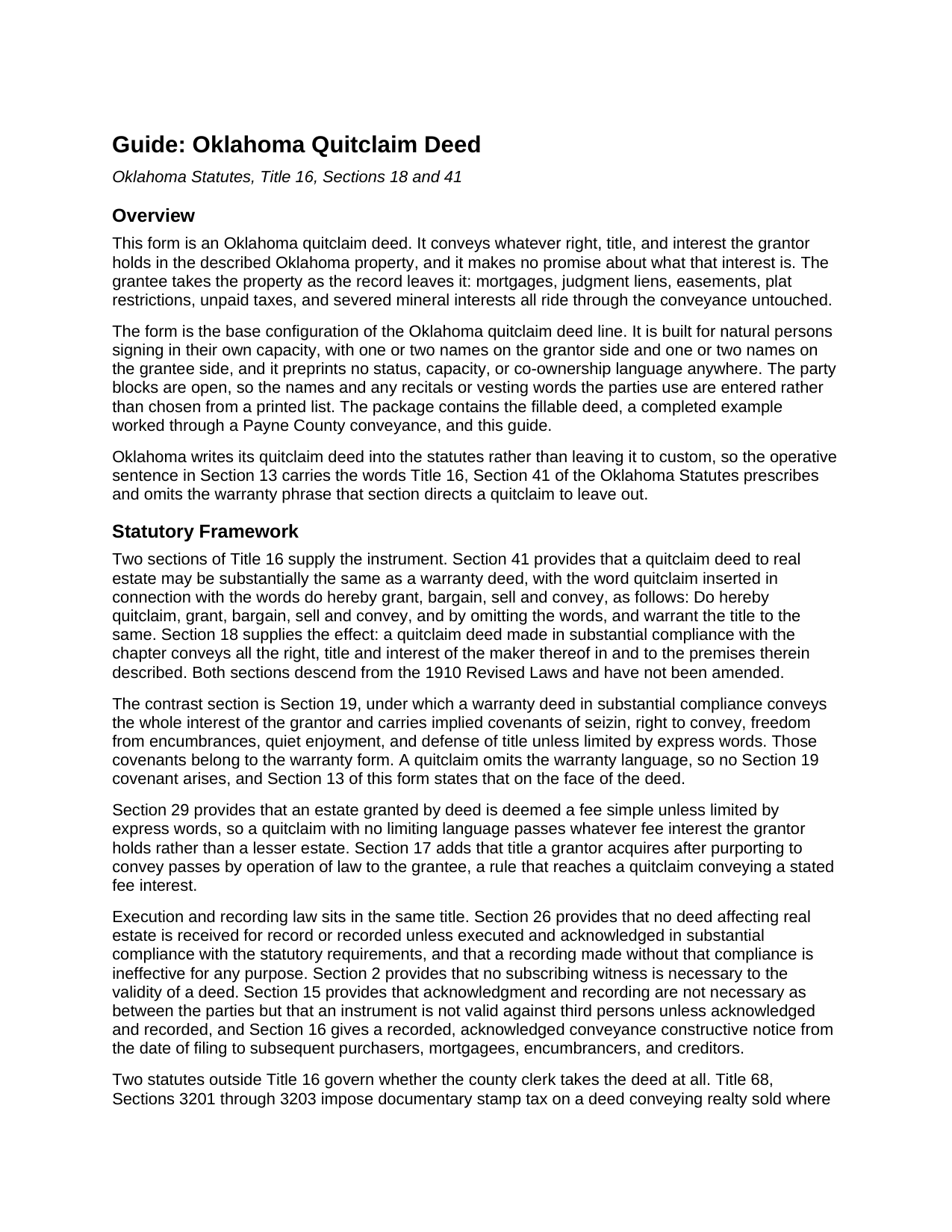 Lincoln County Quitclaim Deed Guide