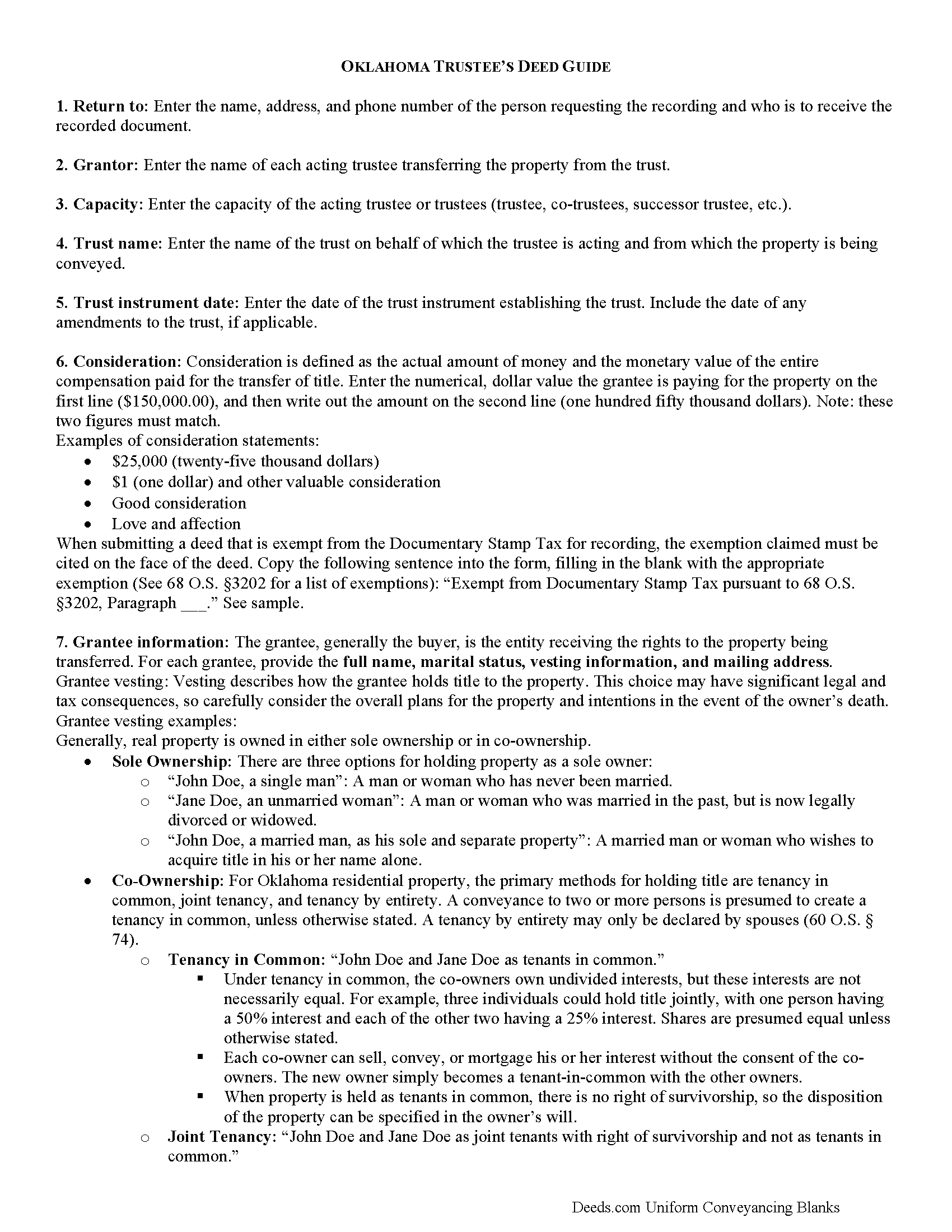 Choctaw County Trustee Deed Guide