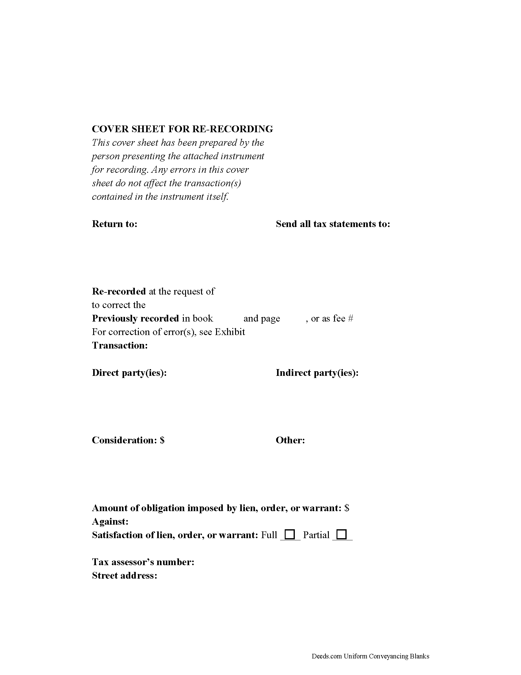 Correction Deed Form