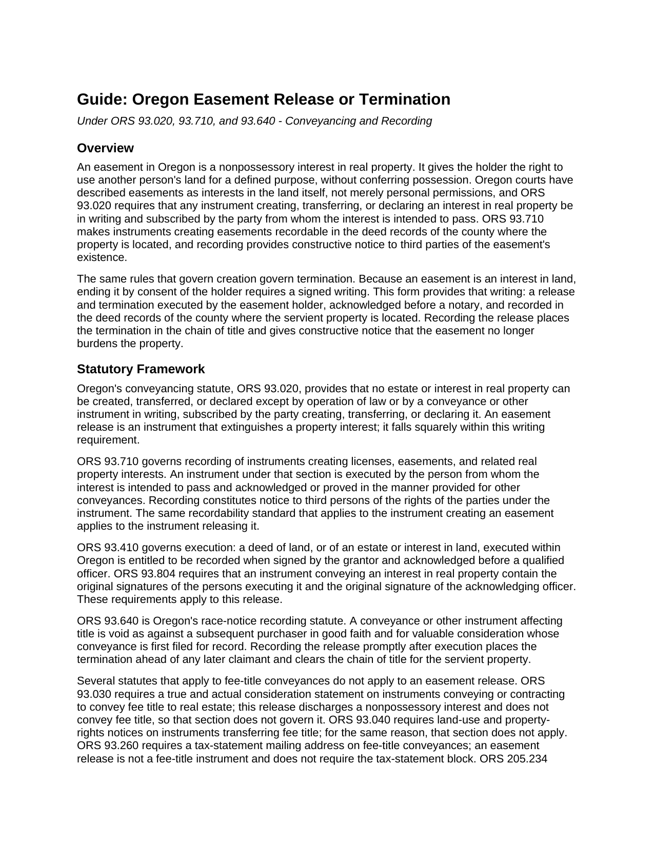 Lake County Easement Release or Termination Guide