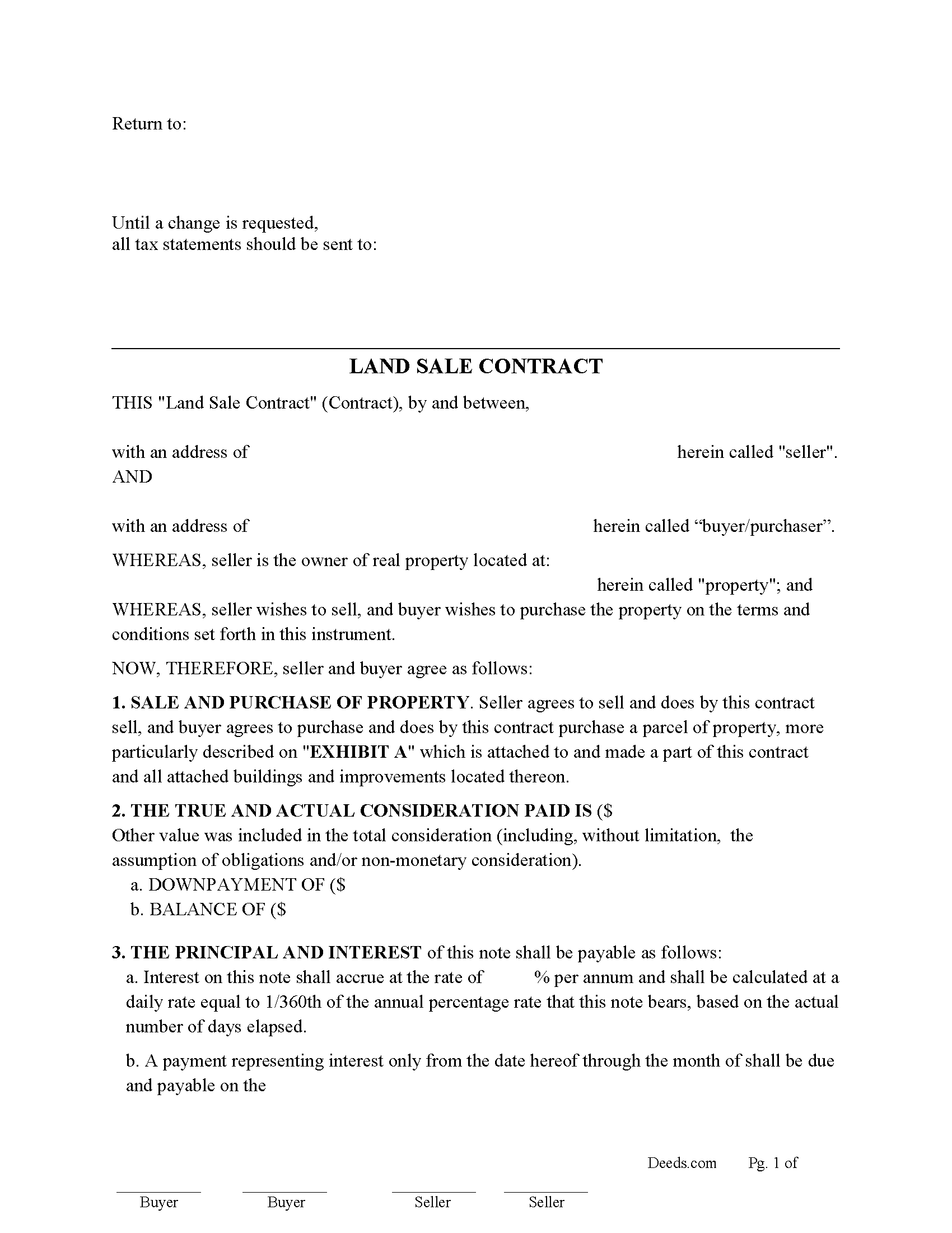 Polk County Land Sales Contract Form
