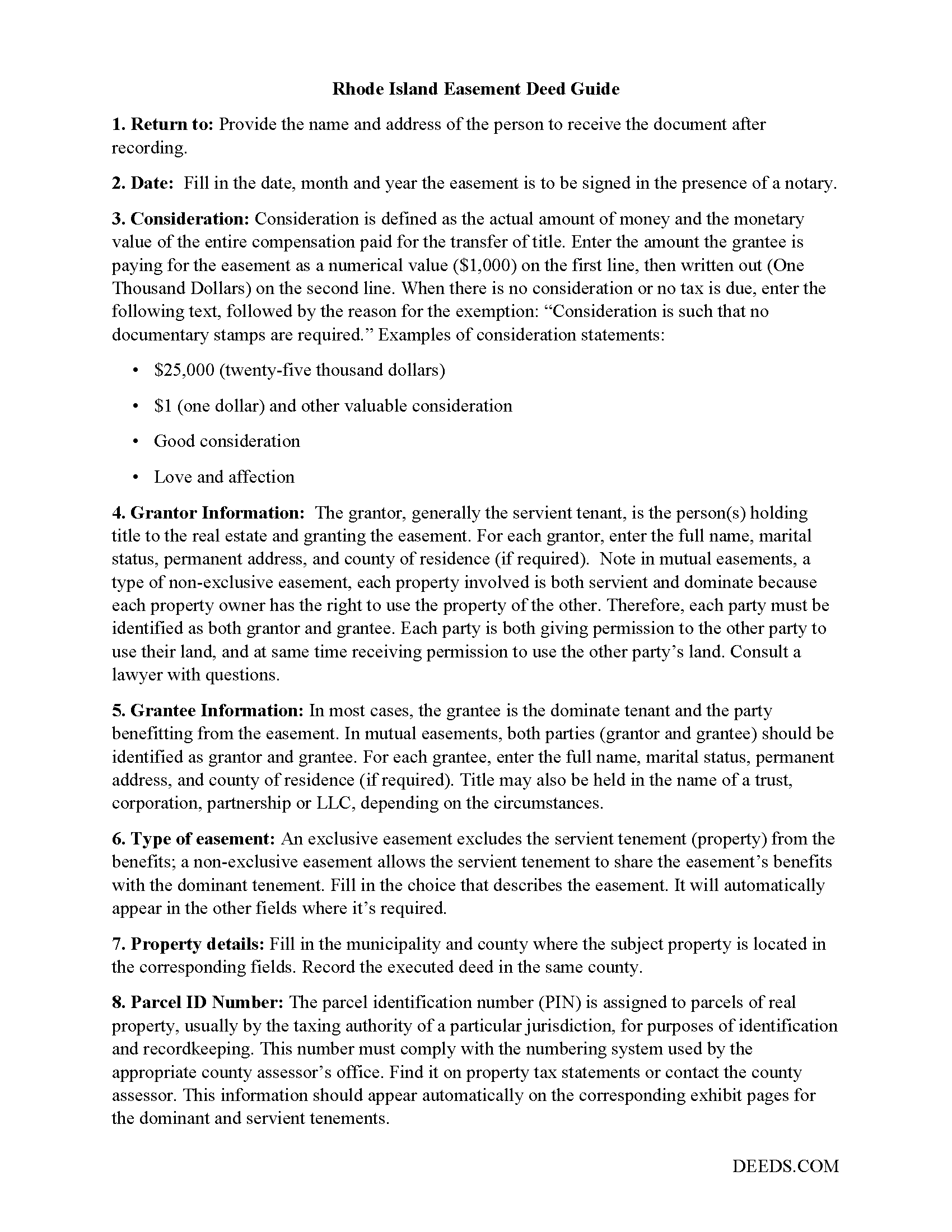 Newport County Easement Deed Guide