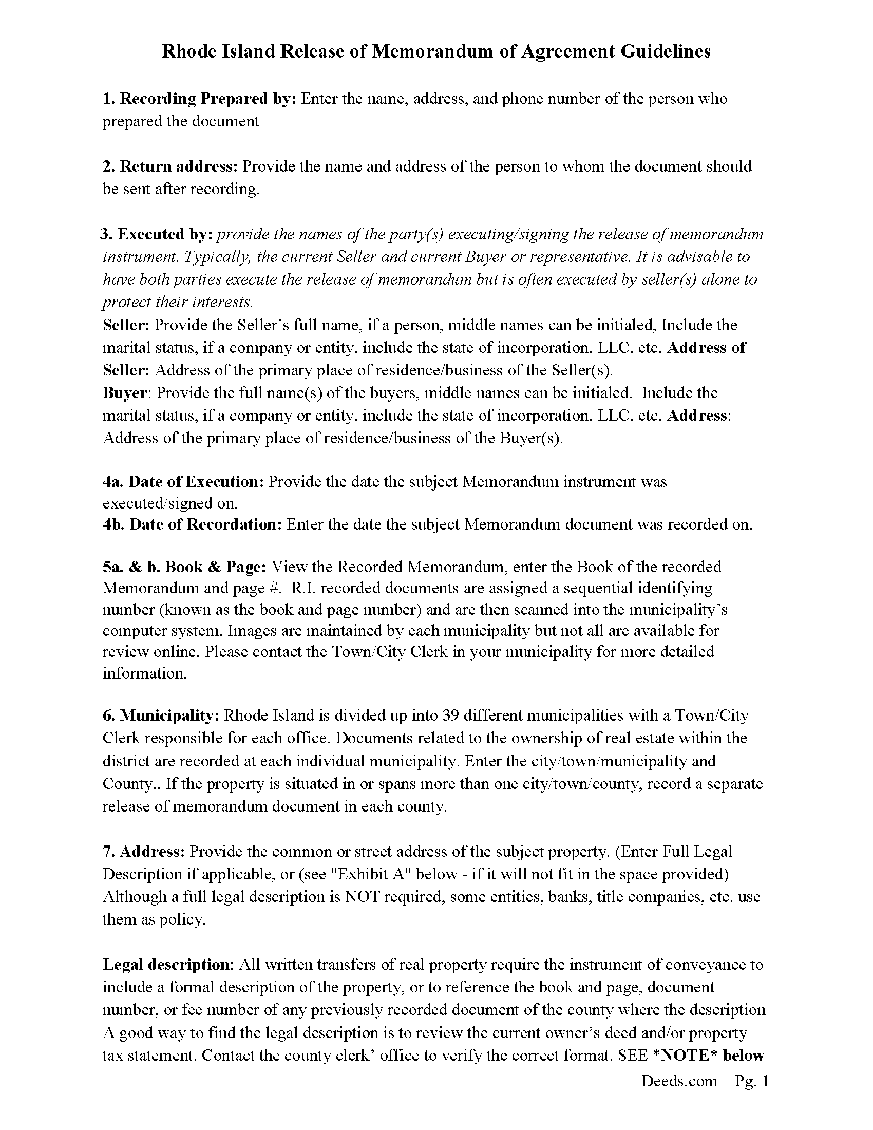 Newport County Full Release of Memorandum of Purchase and Sales Agreement Guide