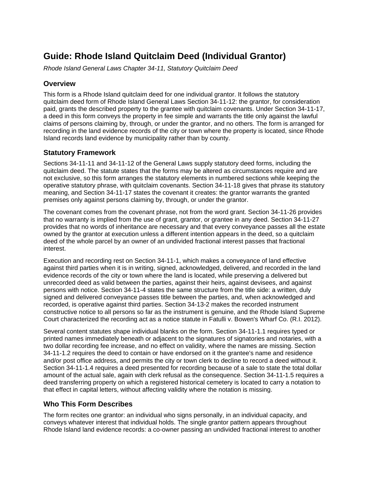 Newport County Quitclaim Deed Guide