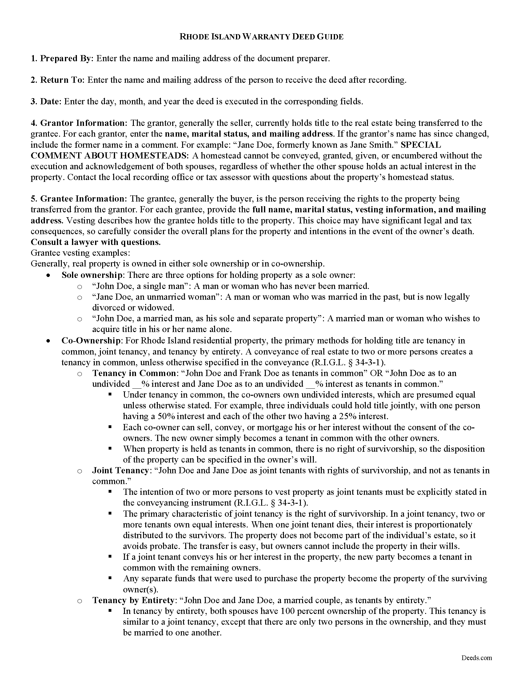 Washington County Warranty Deed Guide