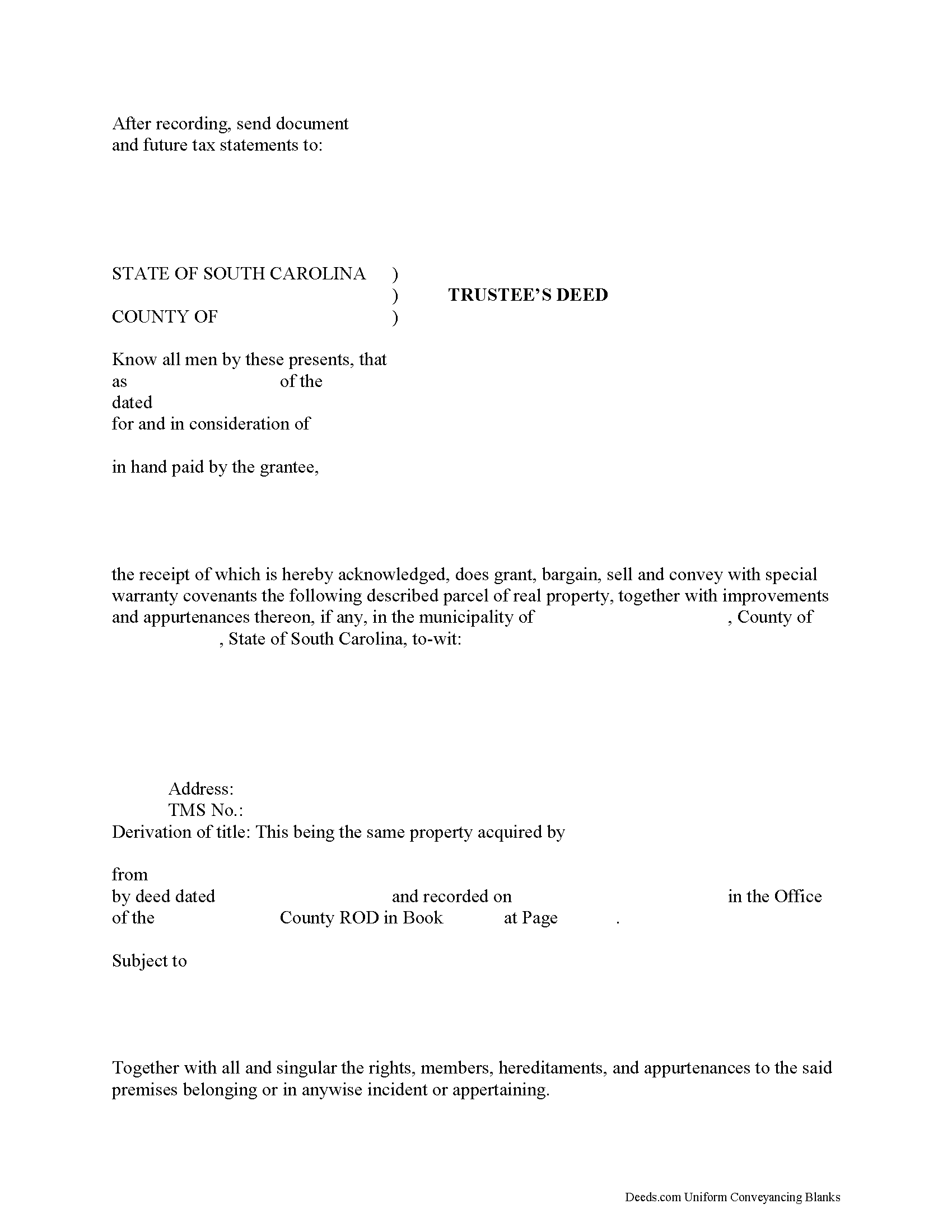 Cherokee County Trustee Deed Form