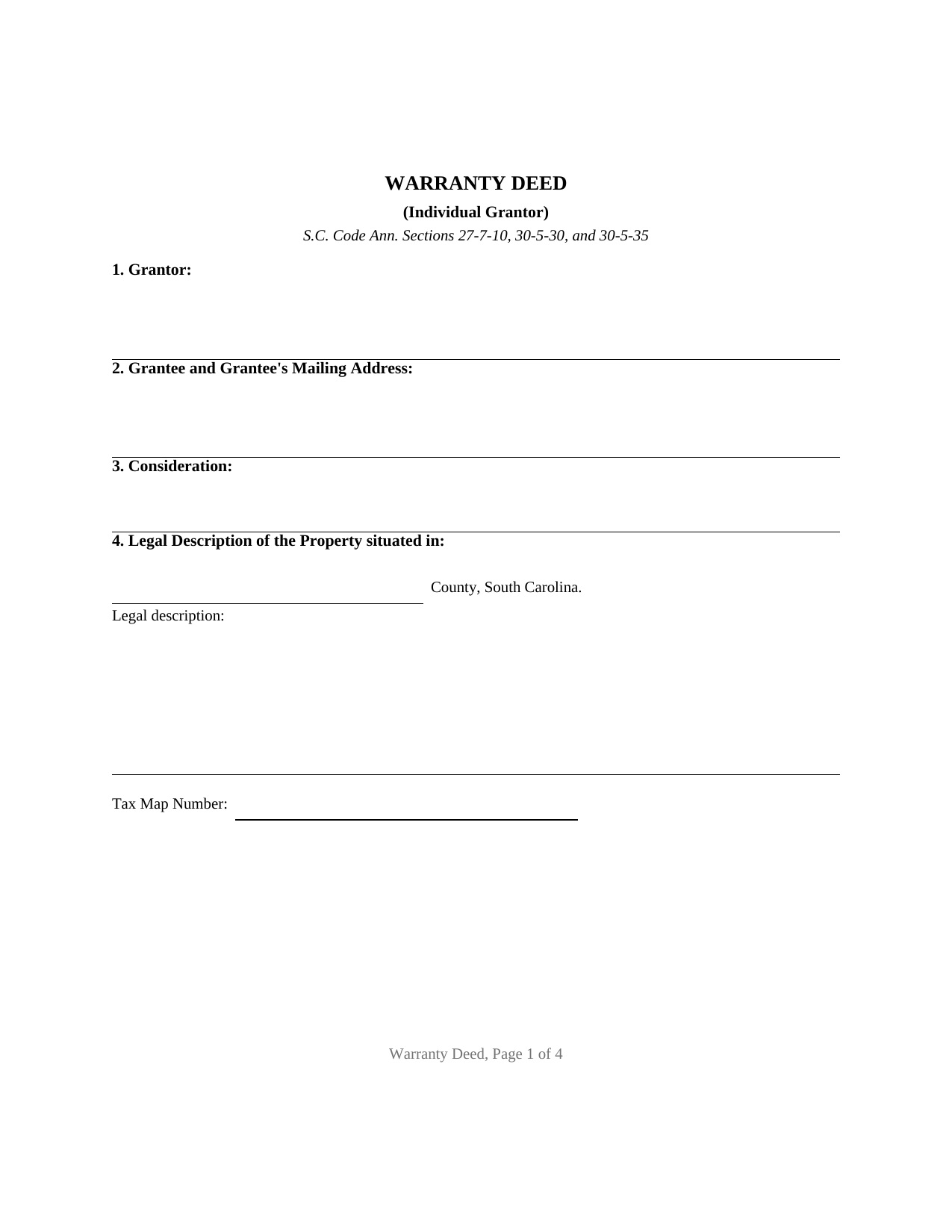 Clarendon County Warranty Deed Form