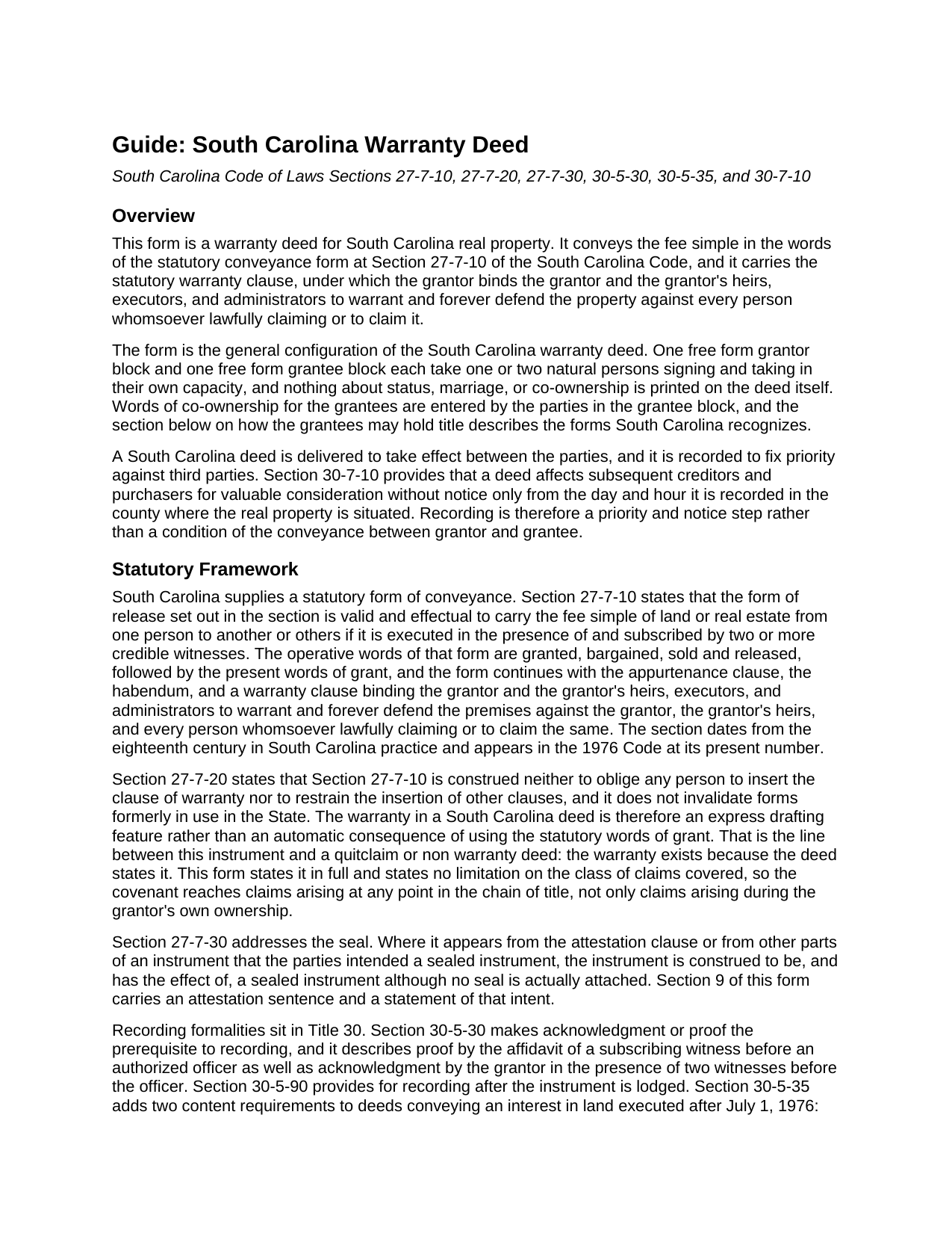 Lancaster County Warranty Deed Guide