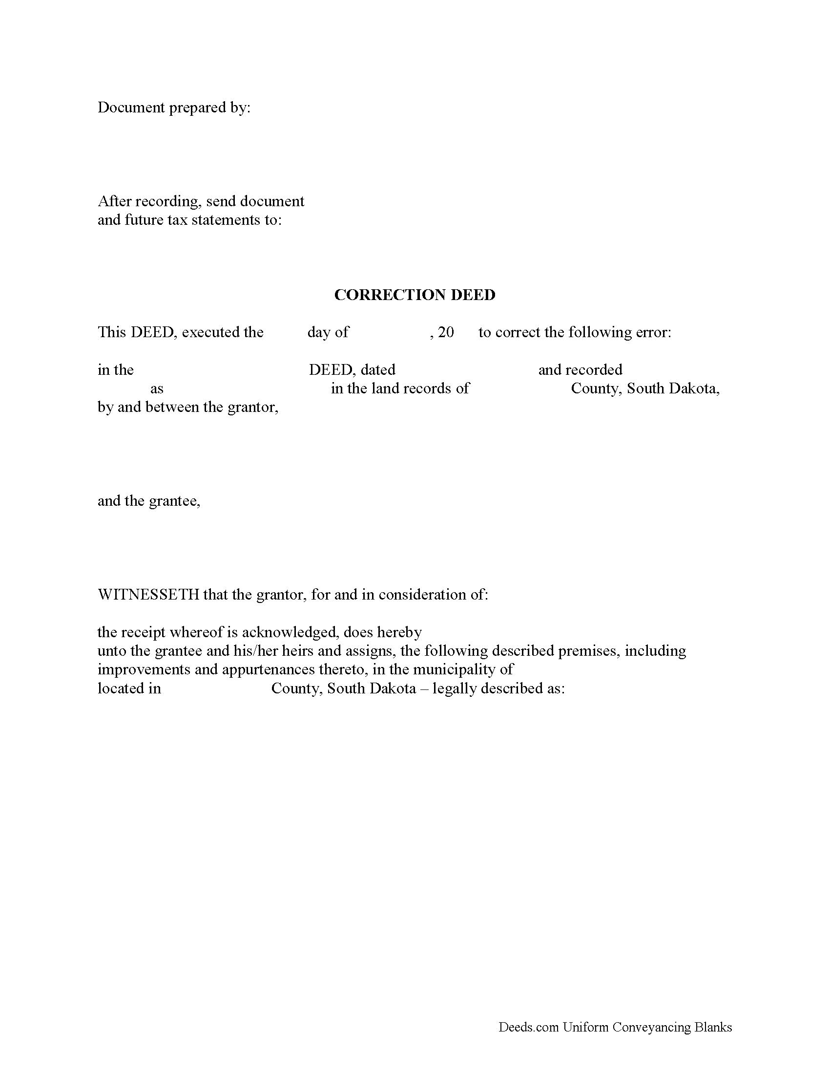 Correction Deed Form