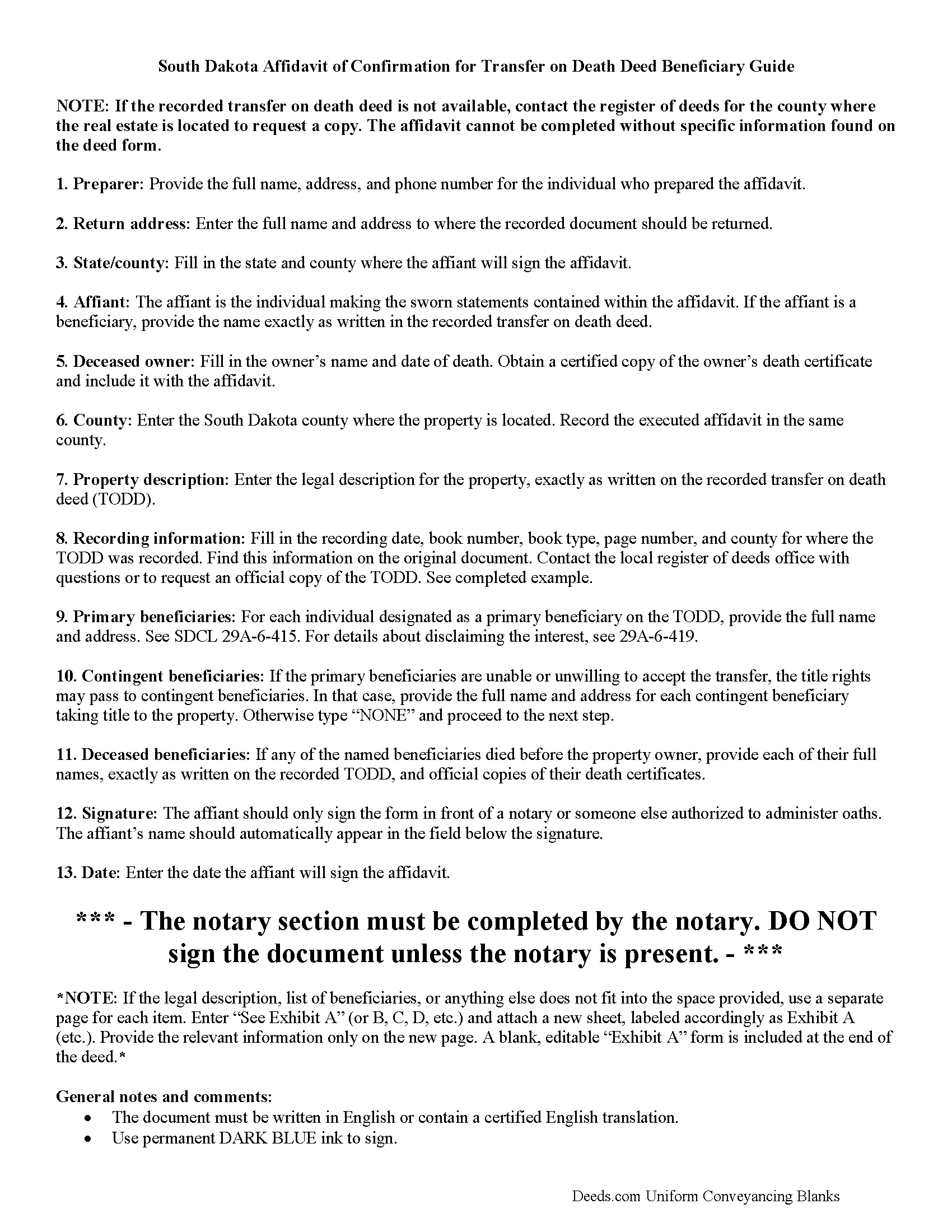 Mccook County Transfer on Death Affidavit Guide