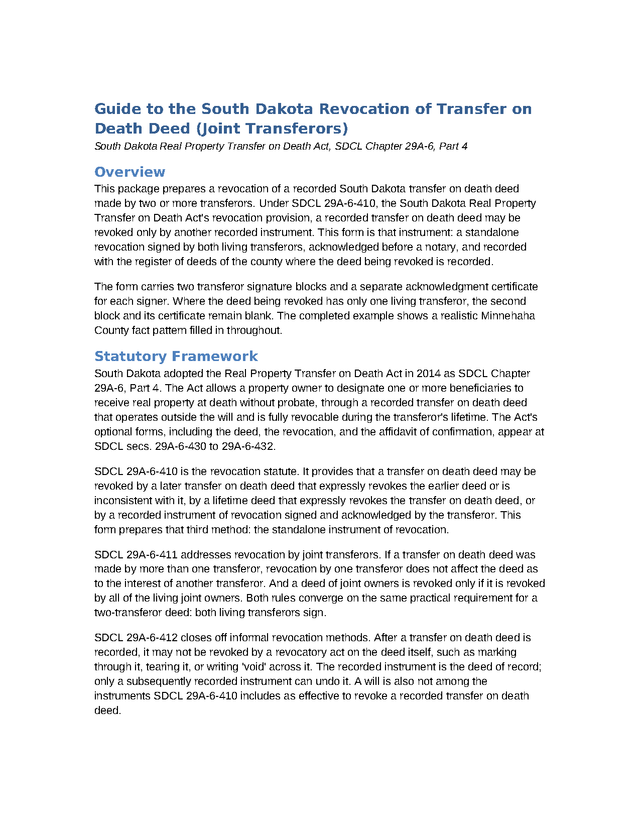 Hyde County Transfer on Death Revocation (Joint Transferors) Guide